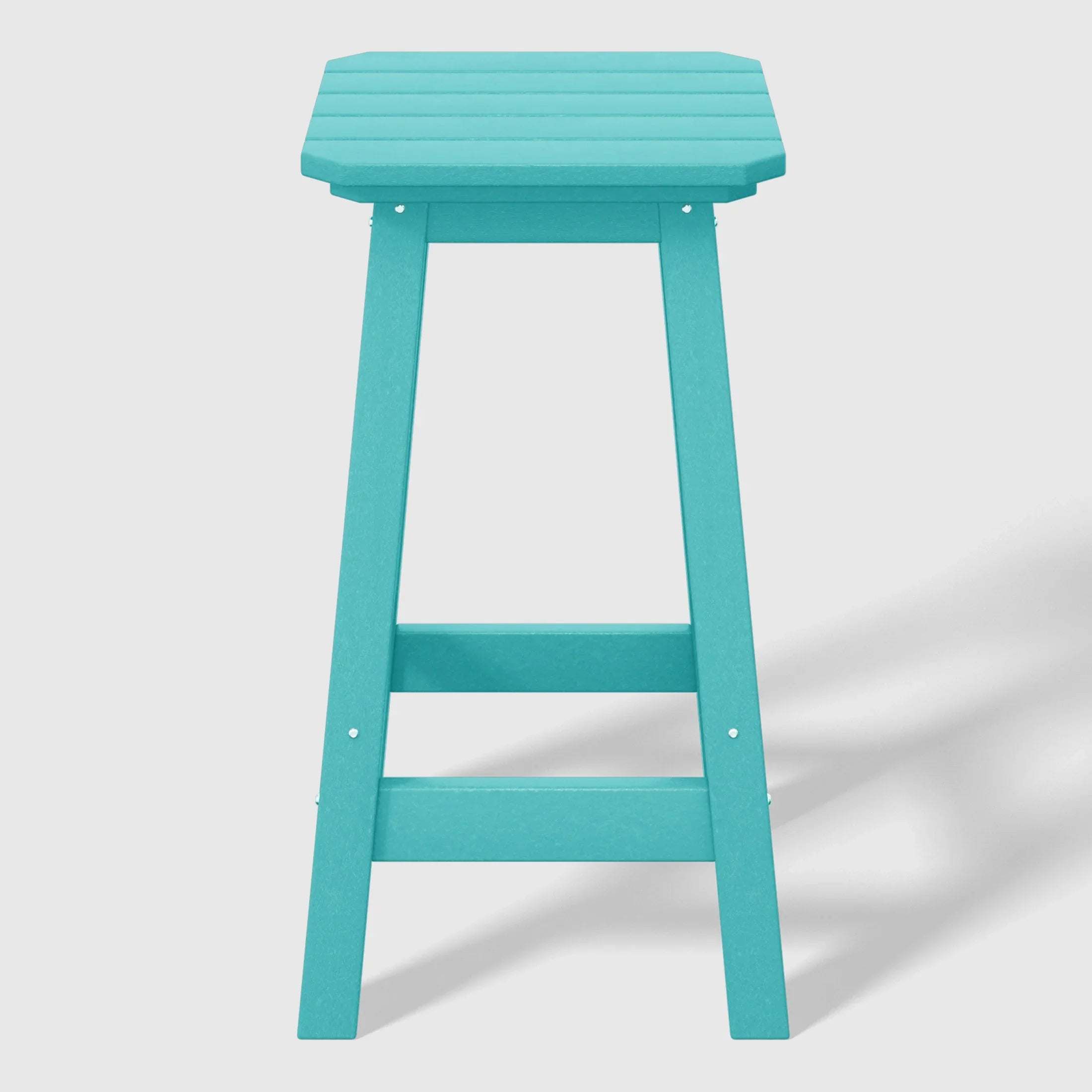 Paradise 24" HDPE Outdoor Patio Counter High Backless Square Bar Stool