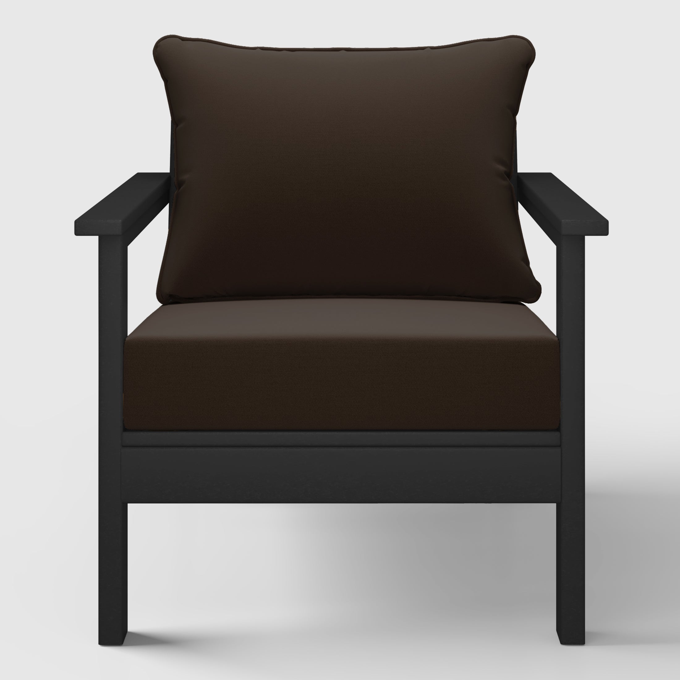 Portsmouth Outdoor Modern HDPE Patio Club Chairs with Deep Seat Cushions (Set of 2)