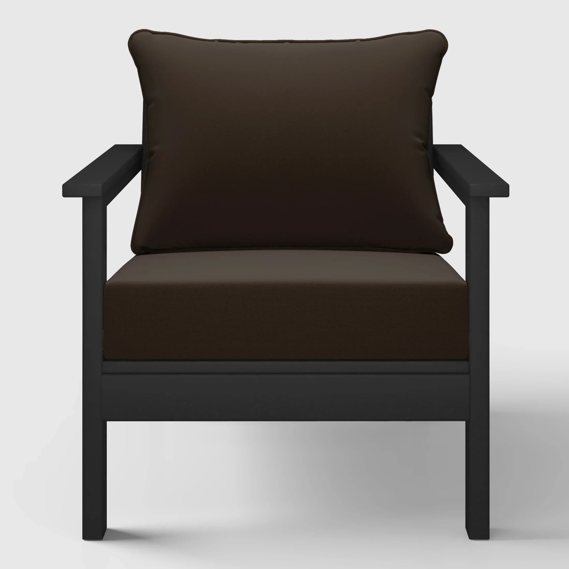 Portsmouth Outdoor Modern HDPE Patio Club Chairs with Deep Seat Cushions (Set of 2)