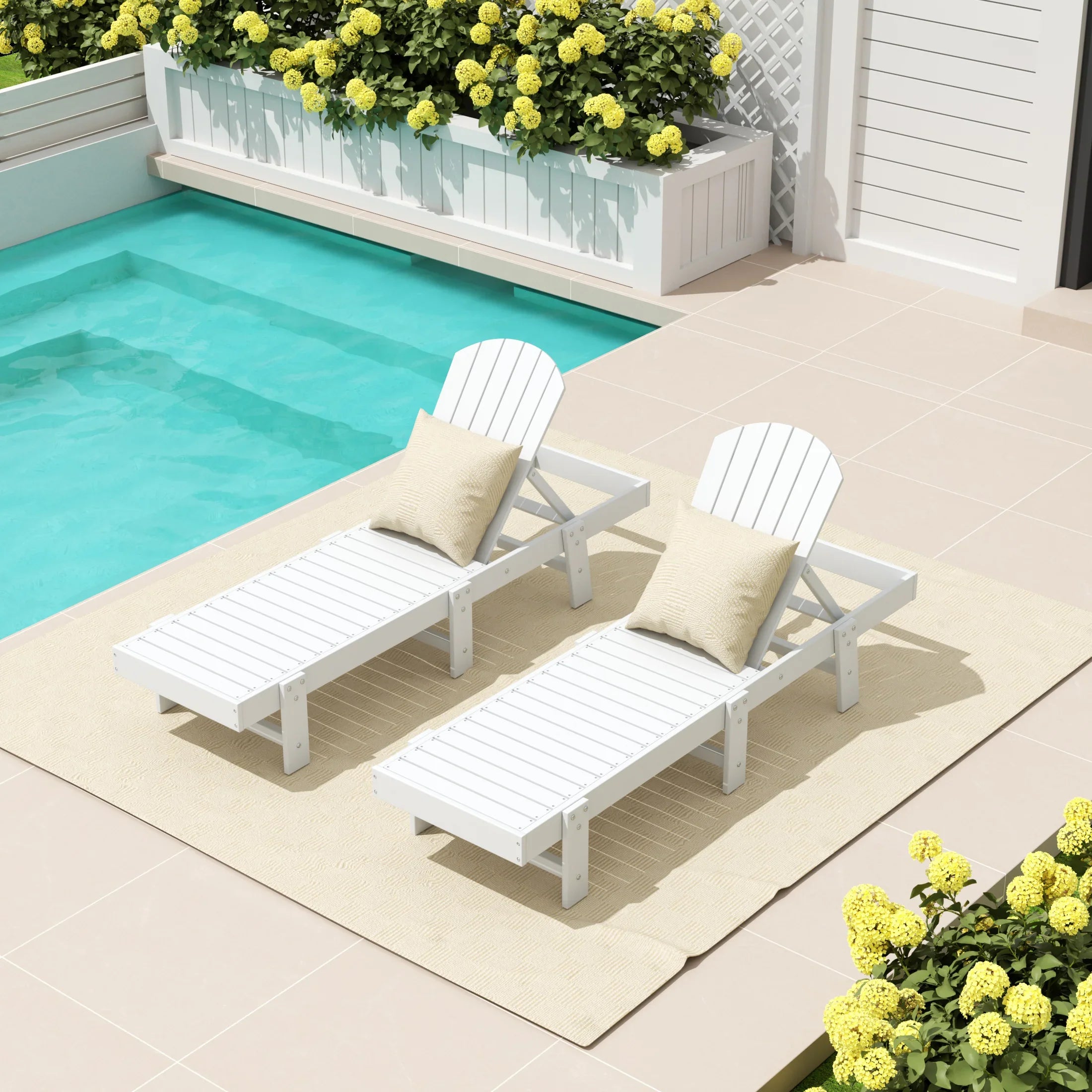 Portside Classic Adirondack Poly Reclining Chaise Lounge