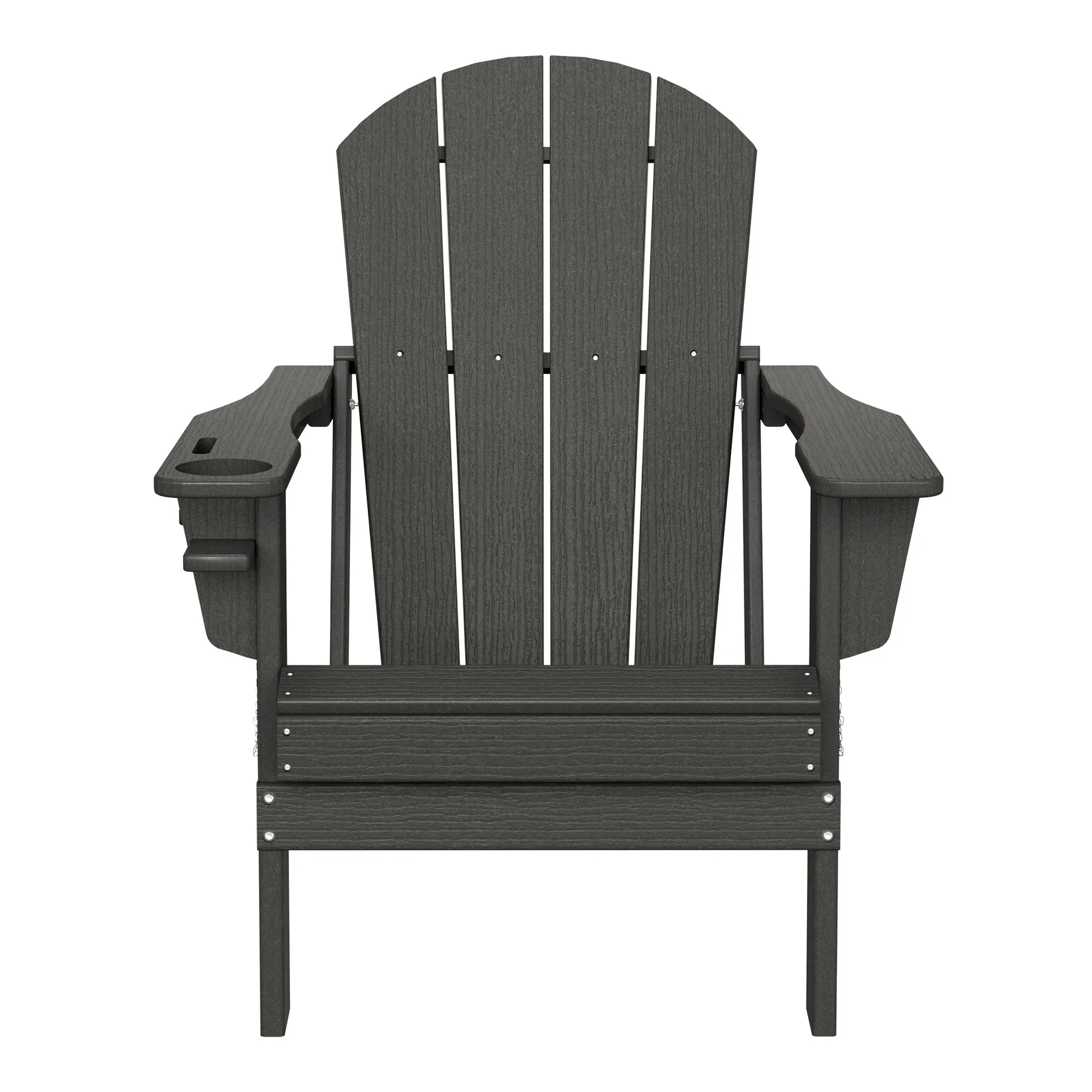 Rockport Outdoor Patio HDPE Resin Folding Adirondack Chairs With Cup Holder and Phone Holder (Set of Four)