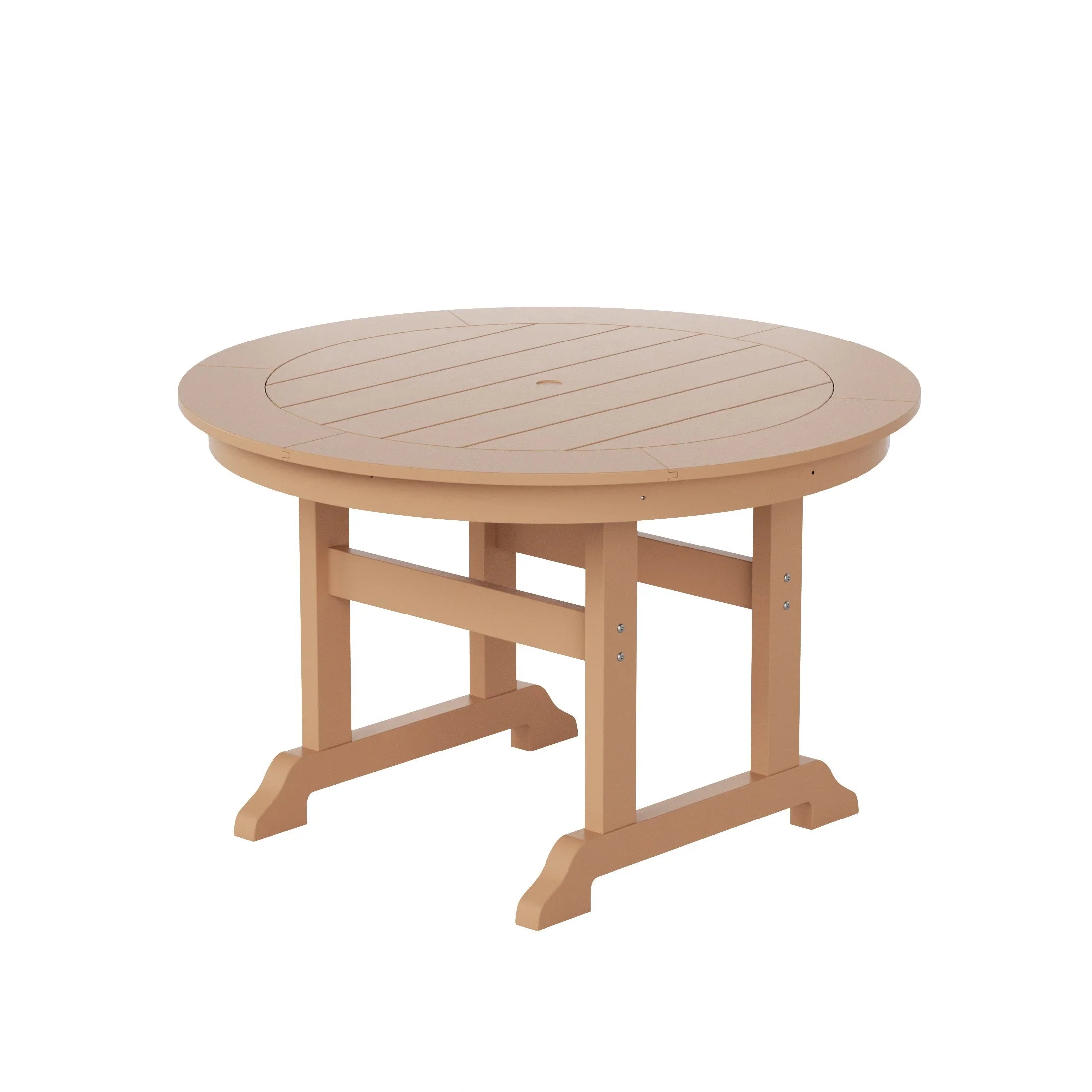 Paradise 5-Piece HDPE Round Patio Dining Table Set with Foldable Chairs