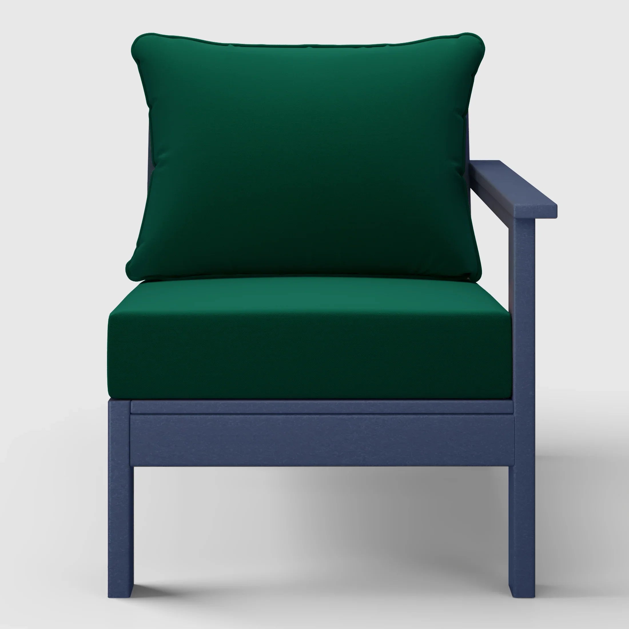 Portsmouth Outdoor Patio HDPE Right Arm Sectional Corner Club Chair with Patio Cushions
