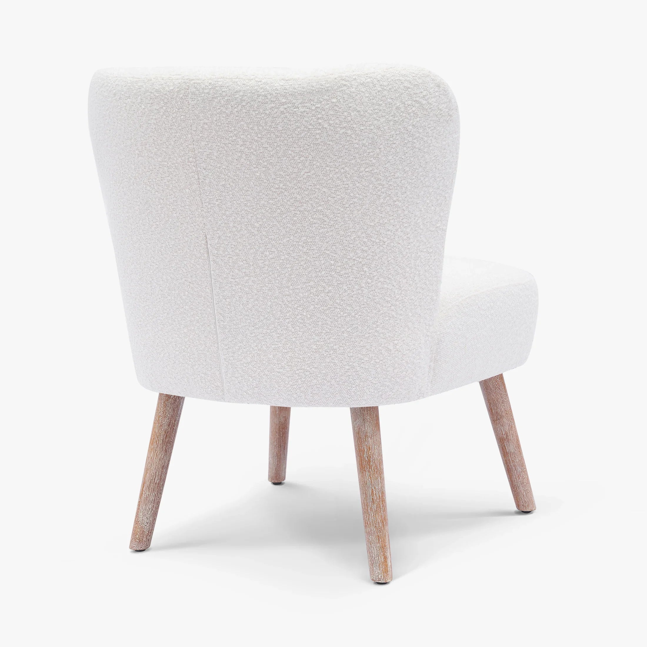 Amélie Mid-Century Boucle Accent Chair with Ottoman Foot Stool Set