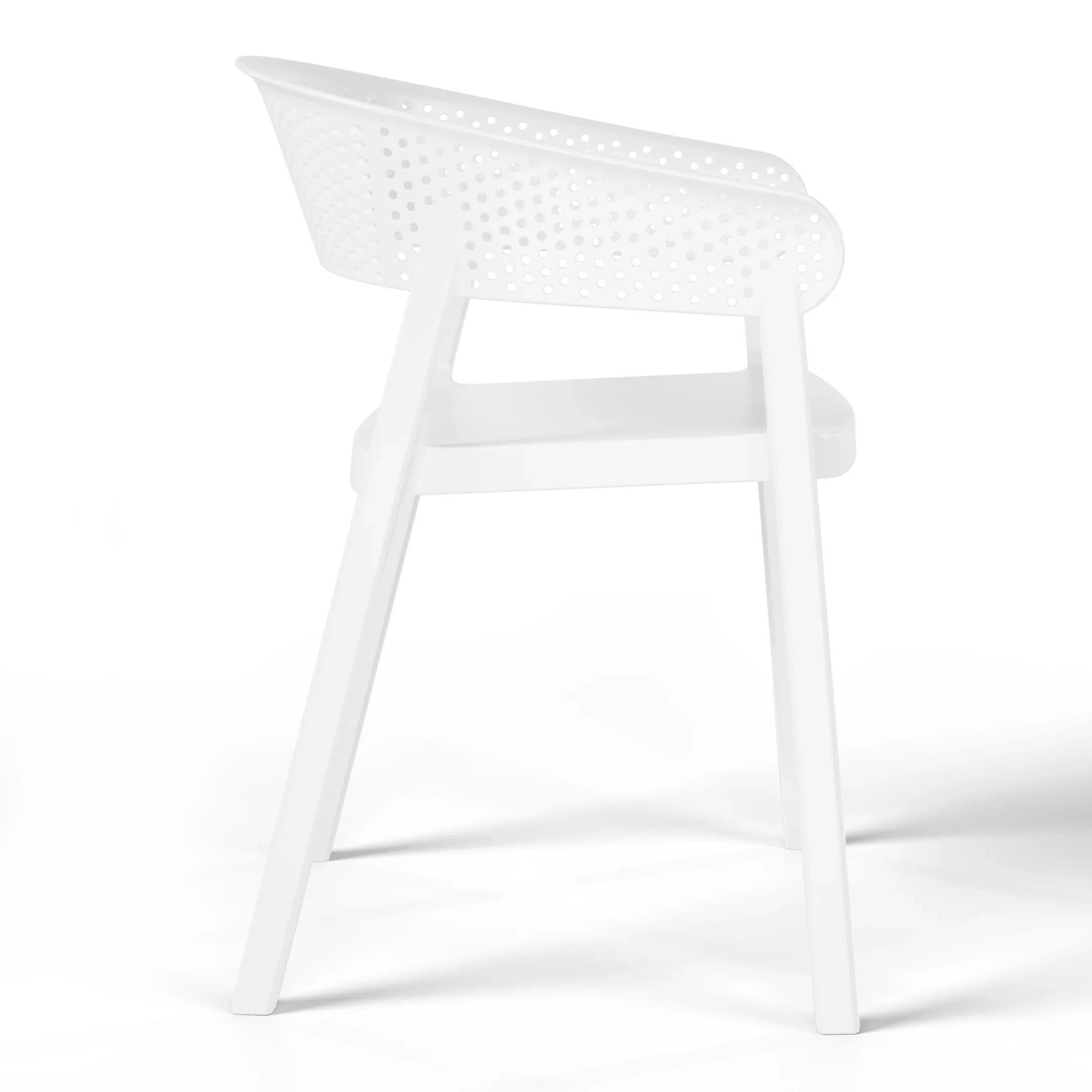 Sunshine Outdoor Modern Stackable Plastic Resin Patio Dining Armchair (Set of 2)