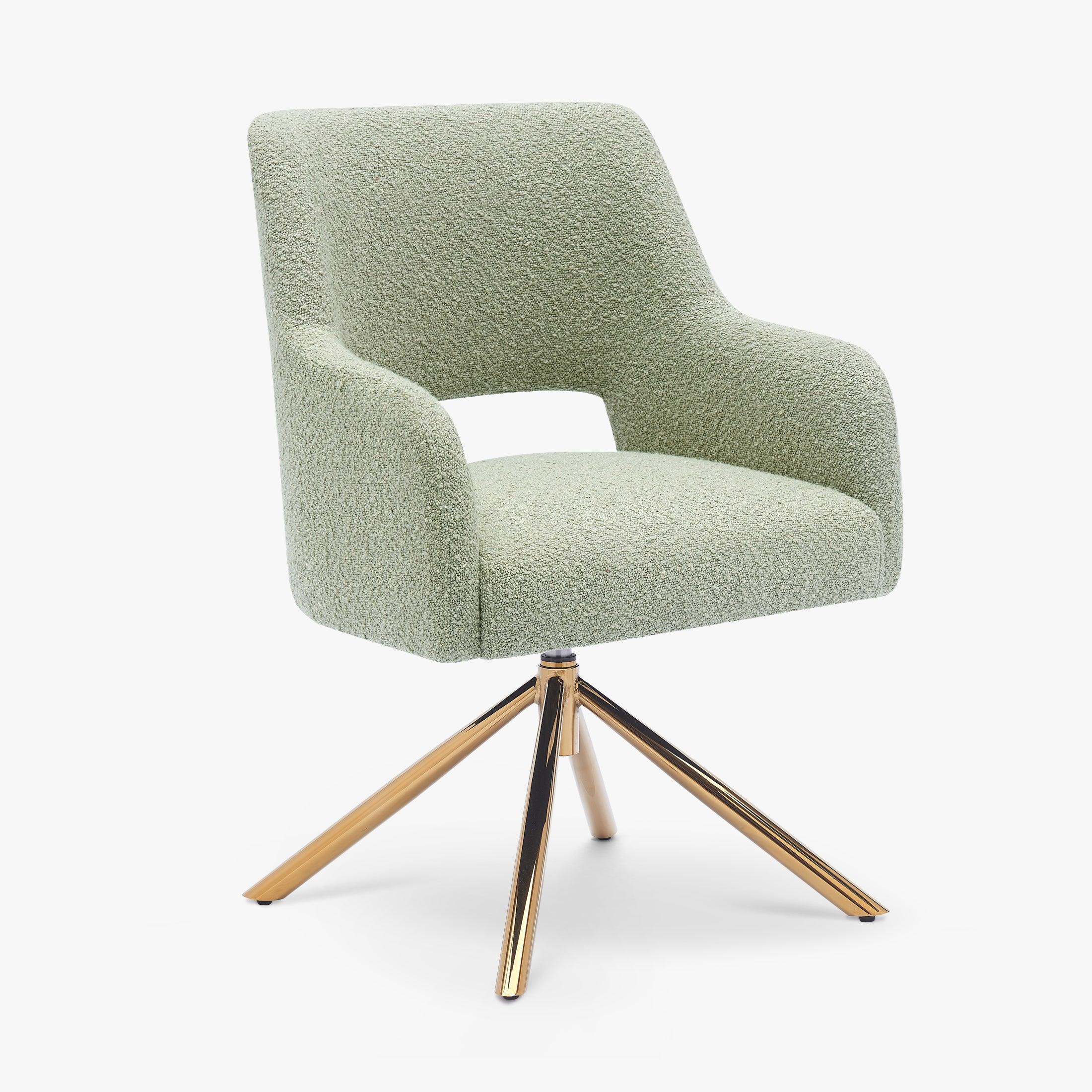 Amélie Mid-Century Modern Wide Boucle Swivel Vanity Chair