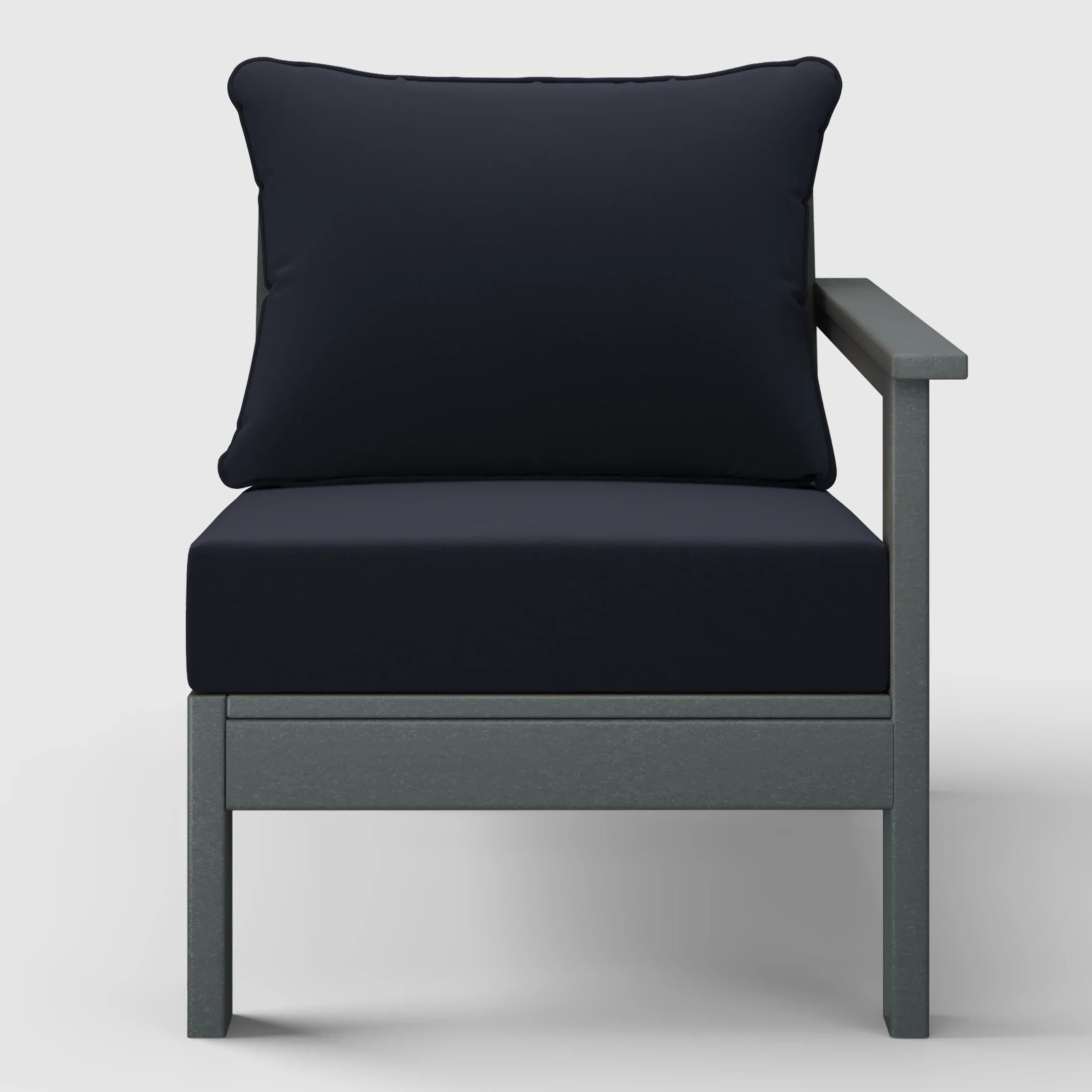 Portsmouth Outdoor Patio HDPE Right Arm Sectional Corner Club Chair with Patio Cushions