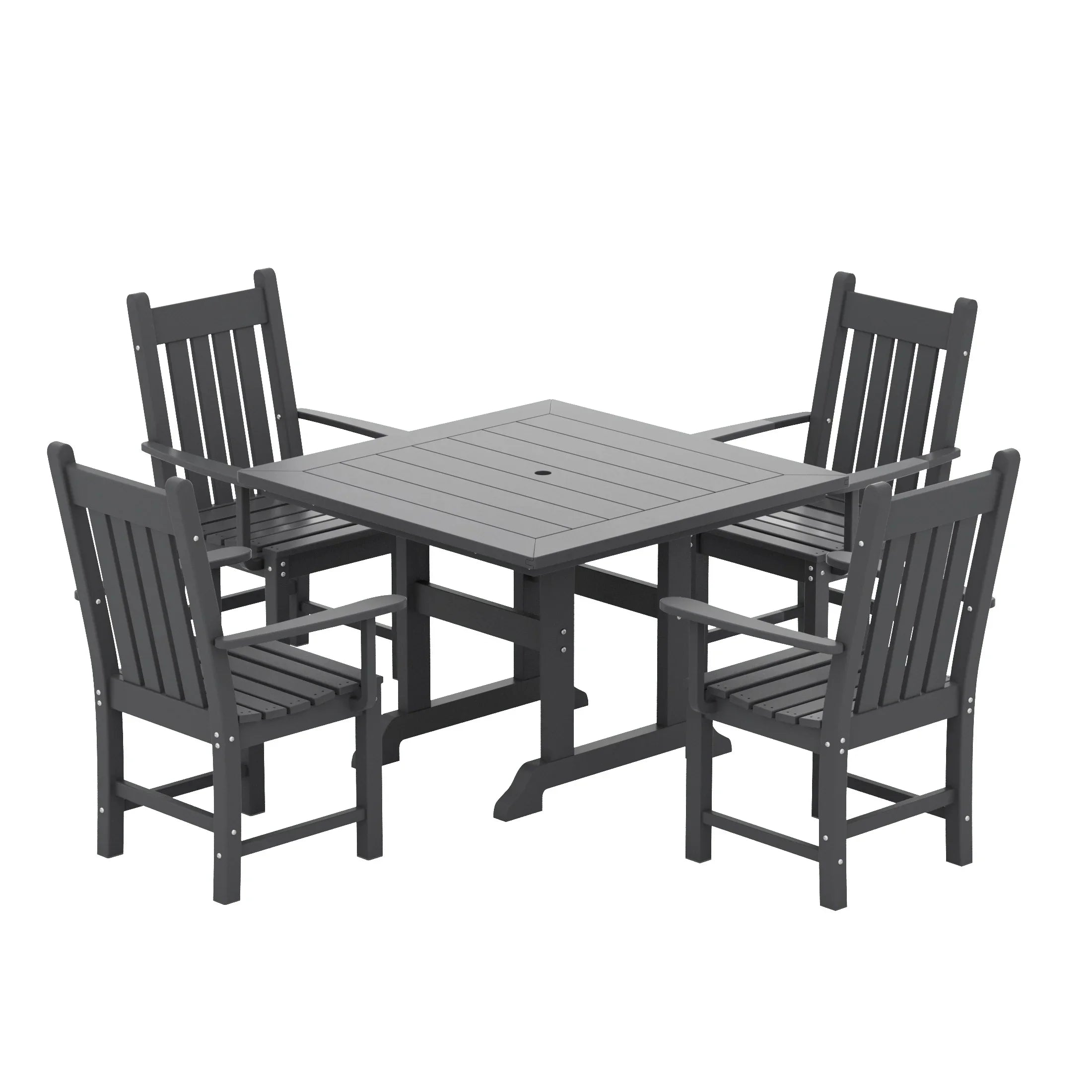 Paradise 5 Piece Outdoor Patio Dining Set Outdoor Square Table and Armchair Set