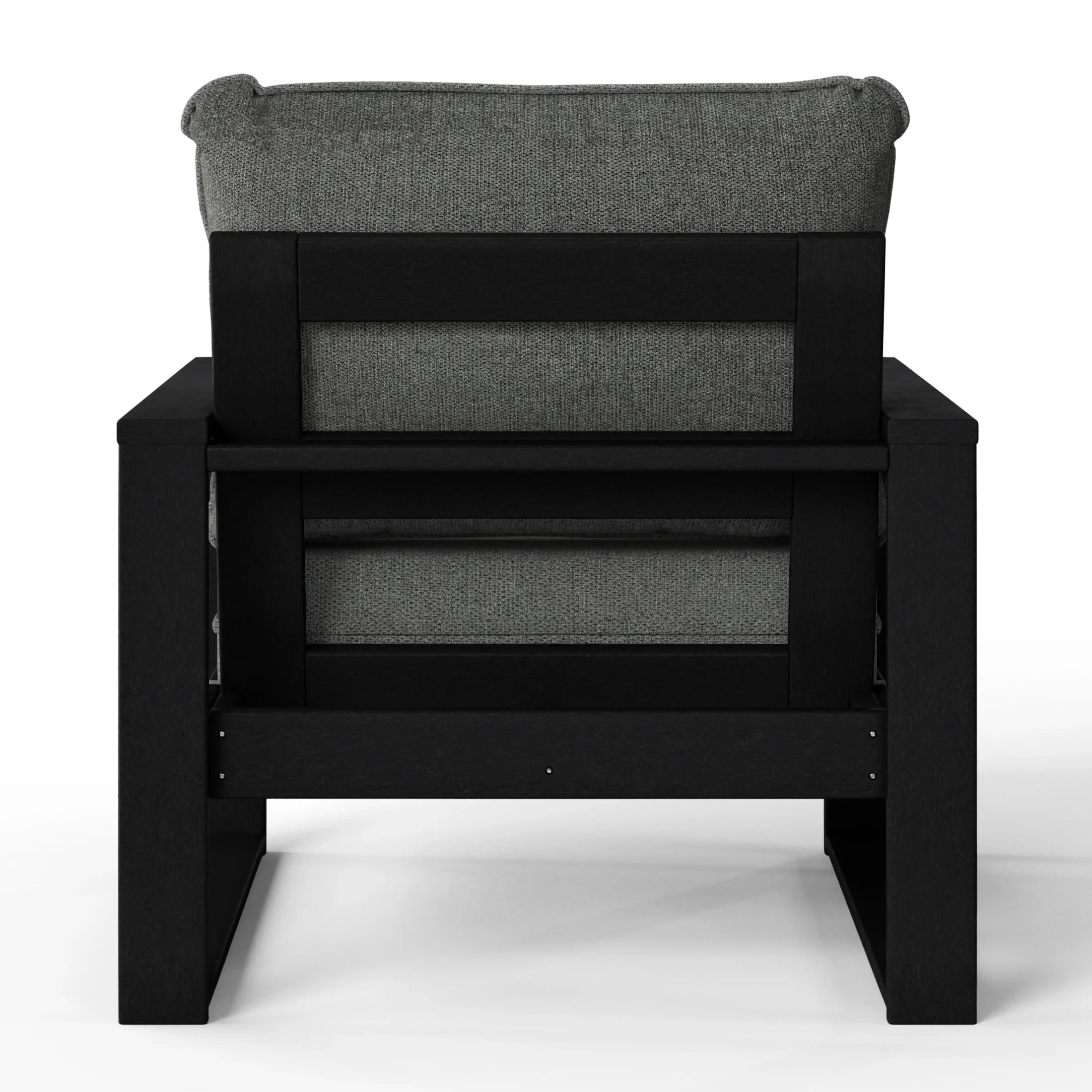 Rockaway Outdoor Modern HDPE Patio Club Chair with Waterproof Deep Seat Cushions