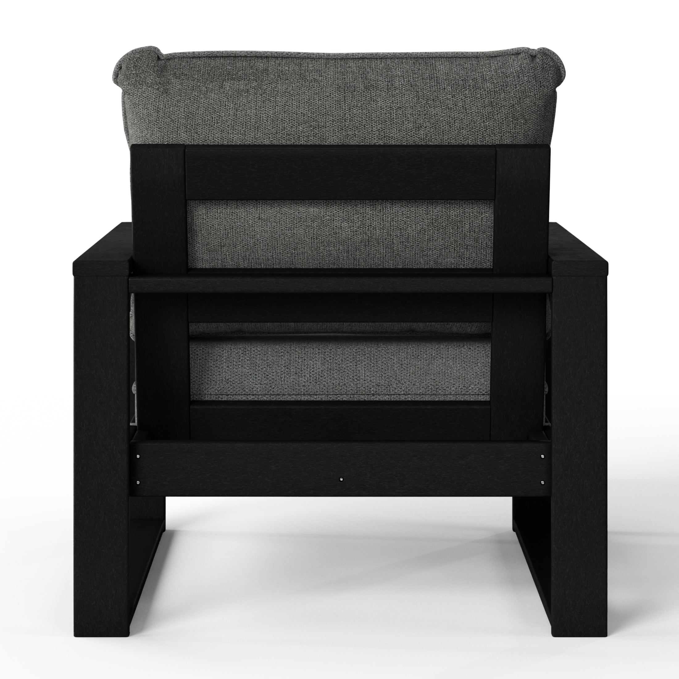 Rockaway Outdoor Modern HDPE Patio Club Chair with Waterproof Deep Seat Cushions (Set of 2)