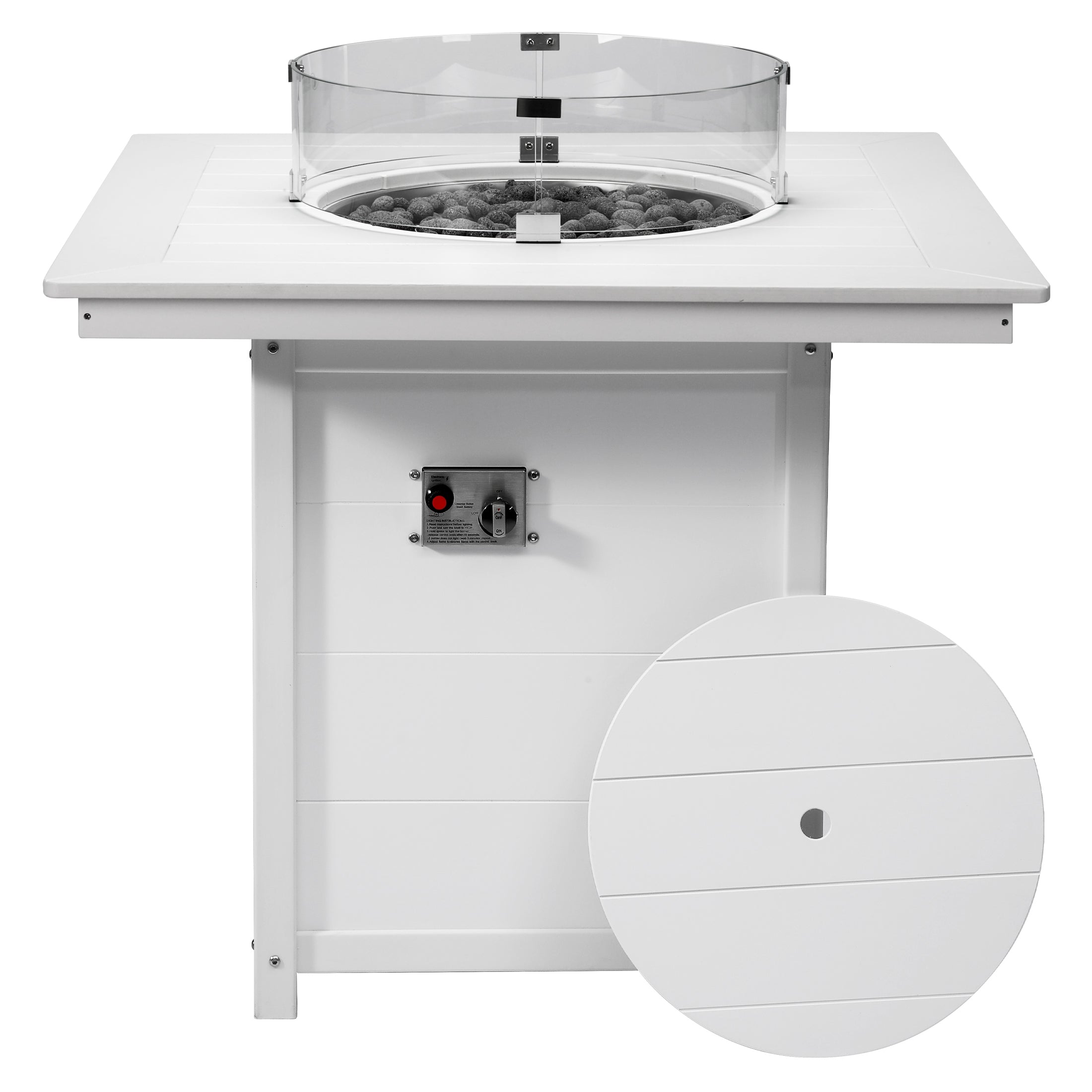 Sol 42" Modern Outdoor Patio Gas Propane Square Fire Pit Table
