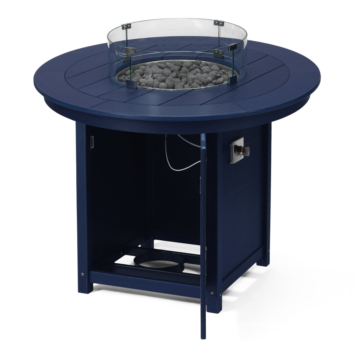Sol 47" Modern Outdoor Patio Propane Round Counter Height Fire Pit Table