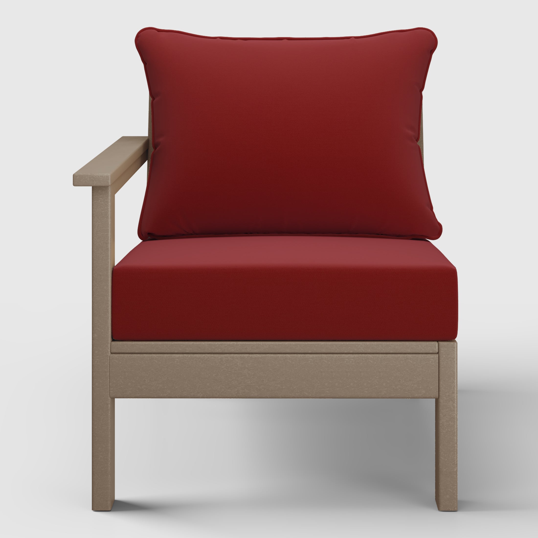 Portsmouth Outdoor Patio HDPE Left Arm Sectional Corner Club Chair with Patio Cushions