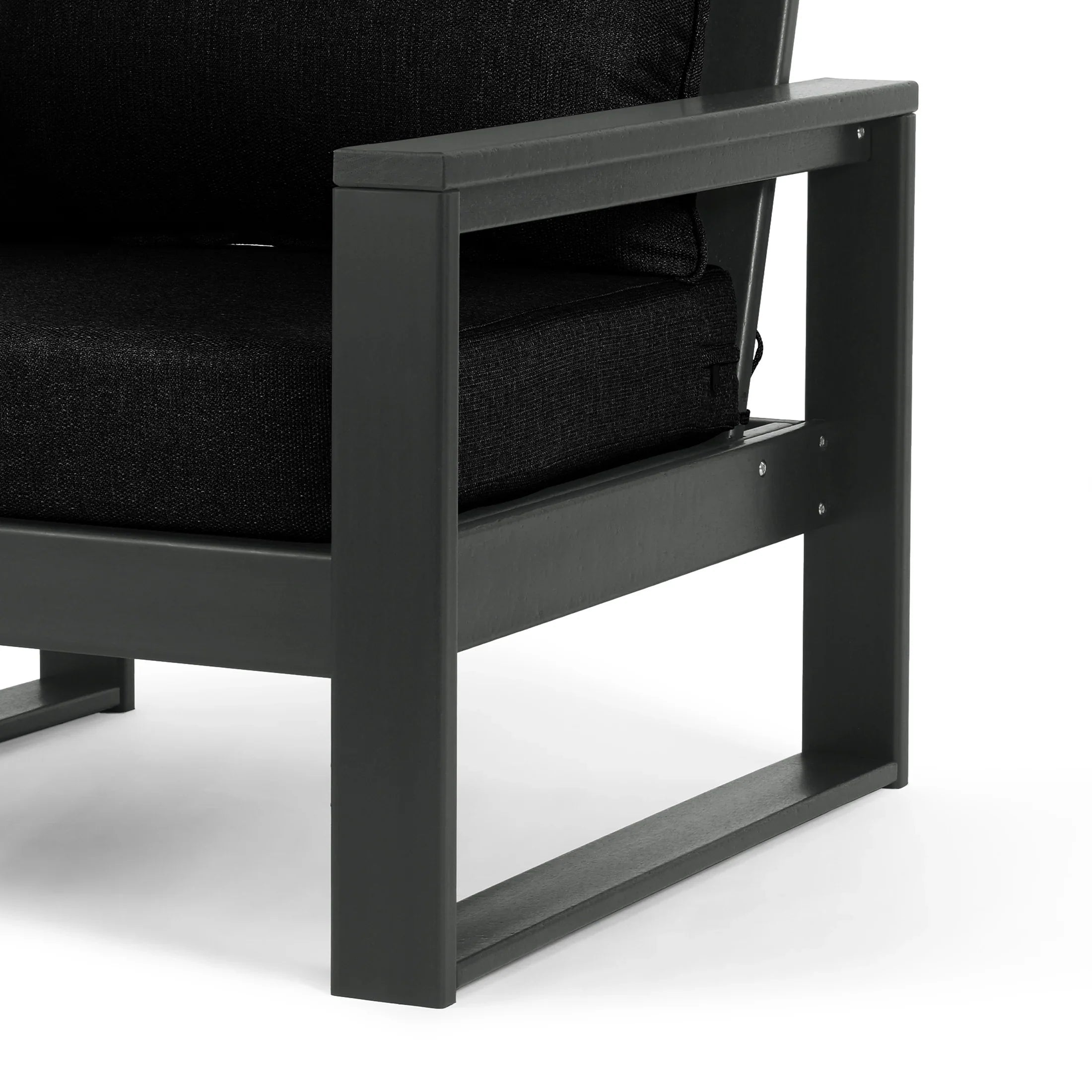 Rockaway Outdoor HDPE All-Weather Modern Patio Loveseat with Waterproof Cushions