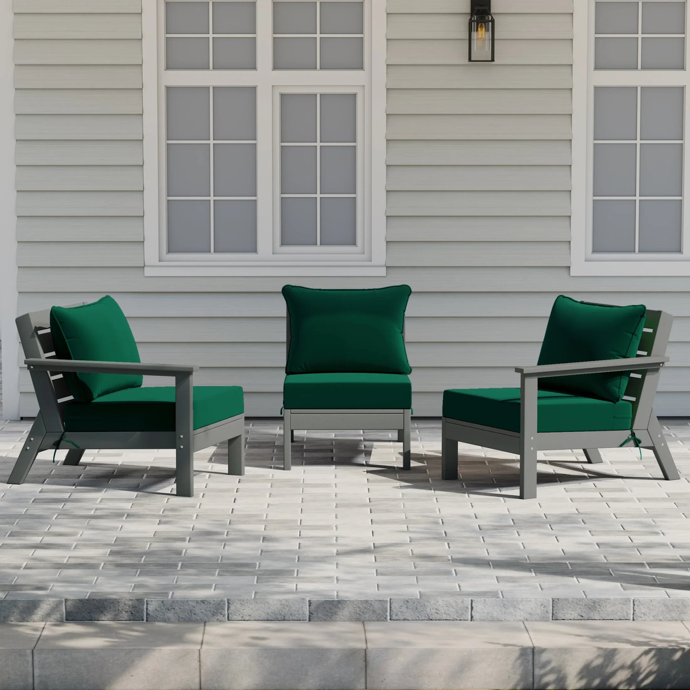 Portsmouth Outdoor Patio HDPE Sectional Sofa with Patio Cushions