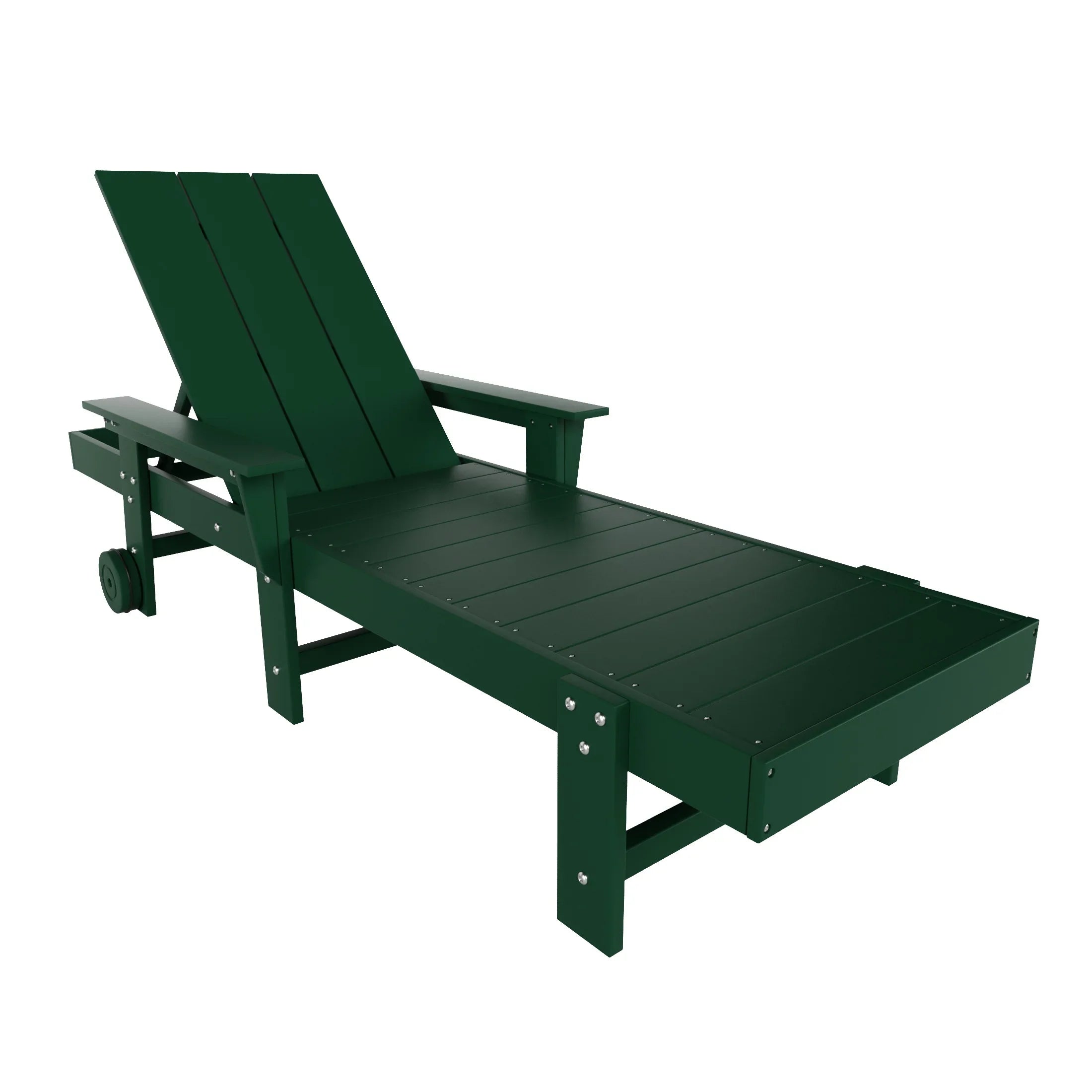 Palms Modern Reclining Chaise Lounge With Arms & Wheels