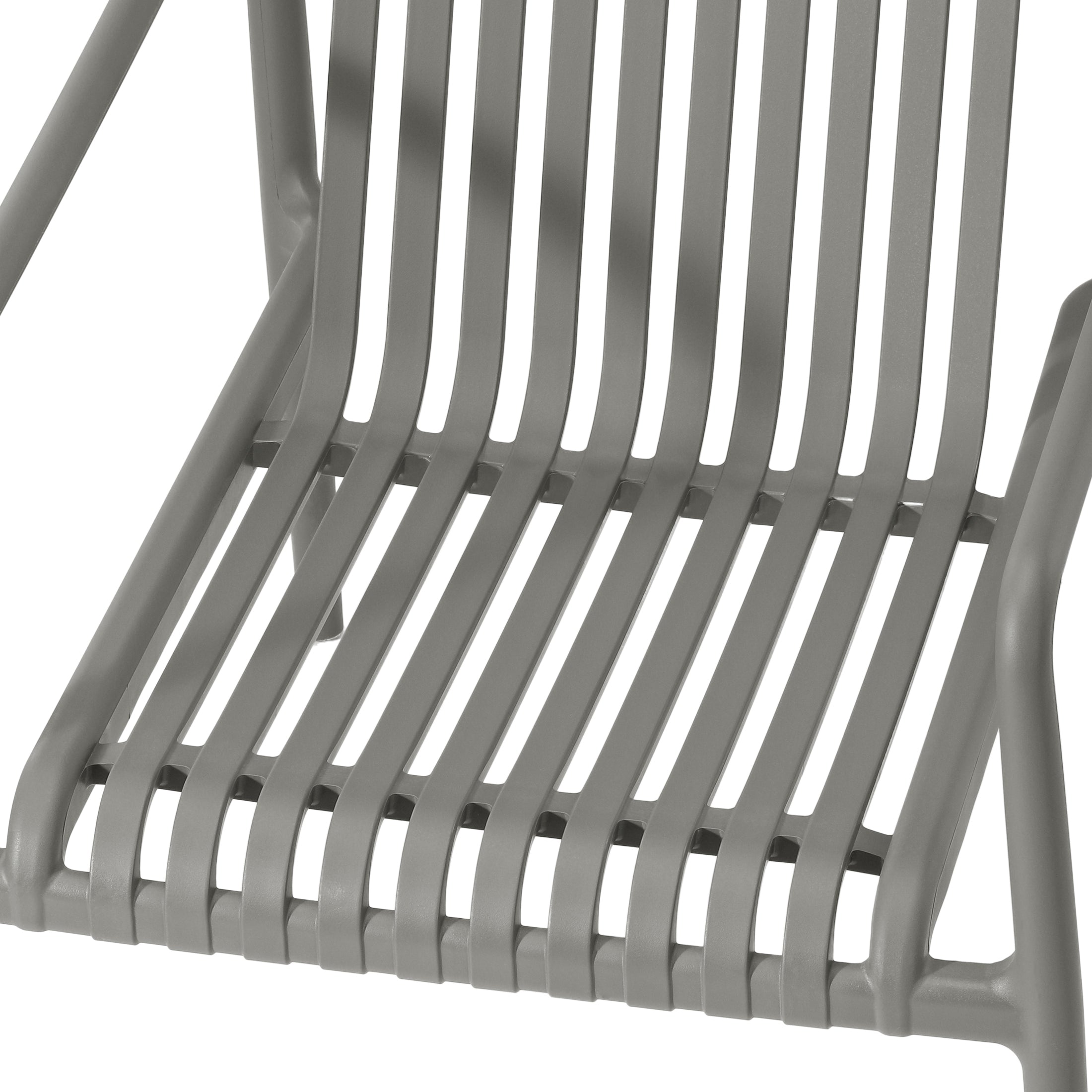 Sunshine Outdoor Modern Stackable Plastic Patio Club Armchairs (Set of 2)
