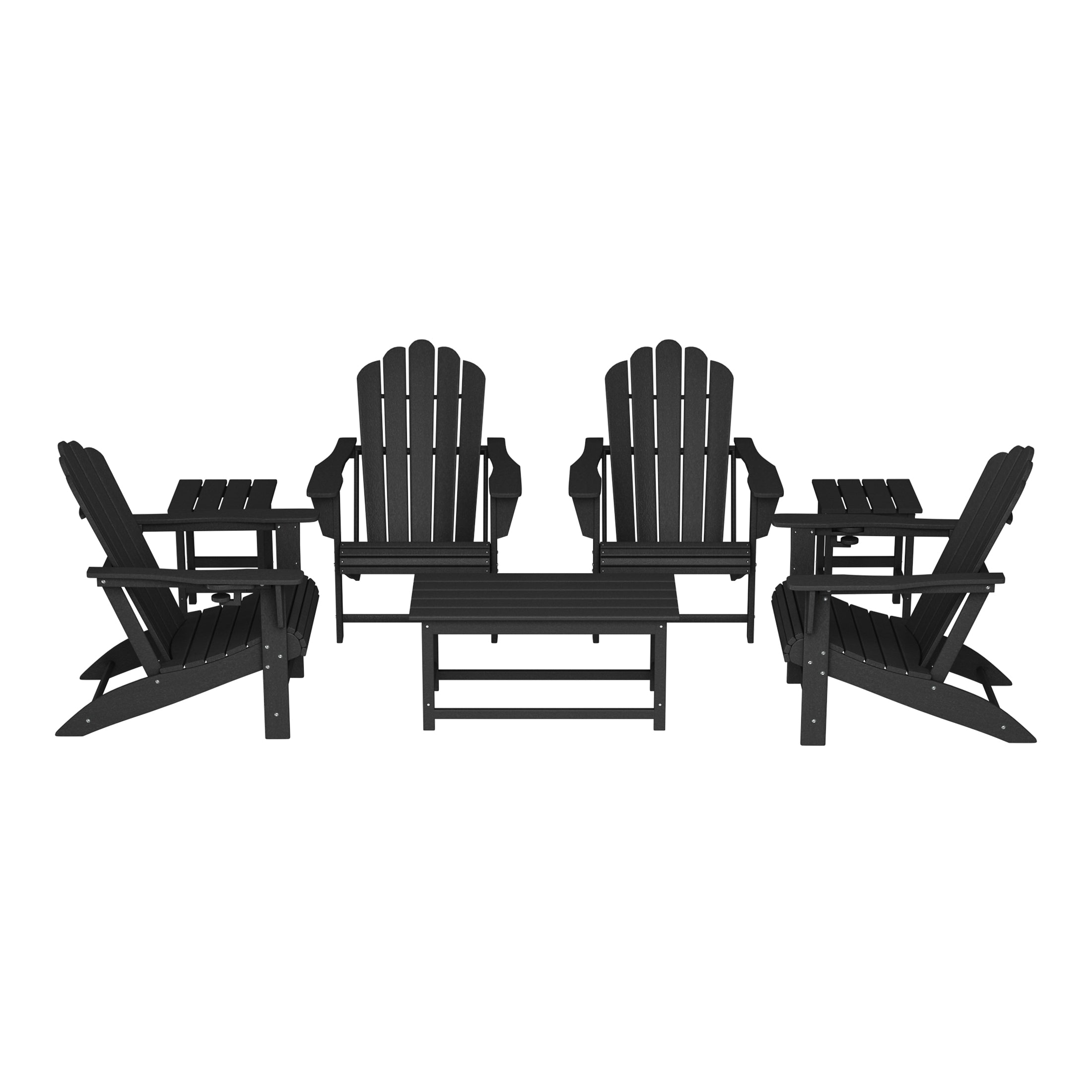 Lakeview 7-Piece HDPE Outdoor Patio Furniture Adirondack Conversation Set