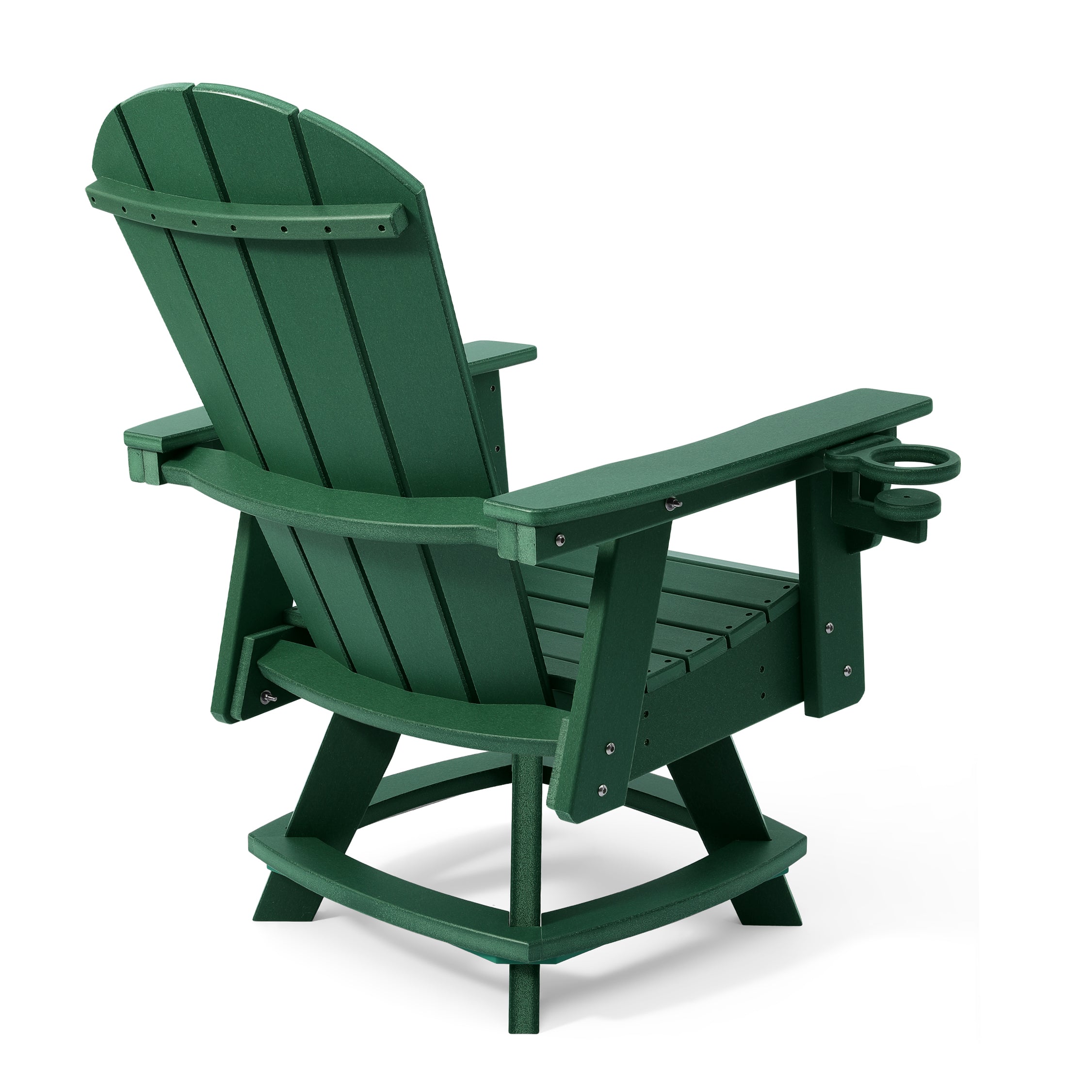 Paradise Outdoor HDPE Swivel Adirondack Patio Dining Chair With Cup Holder