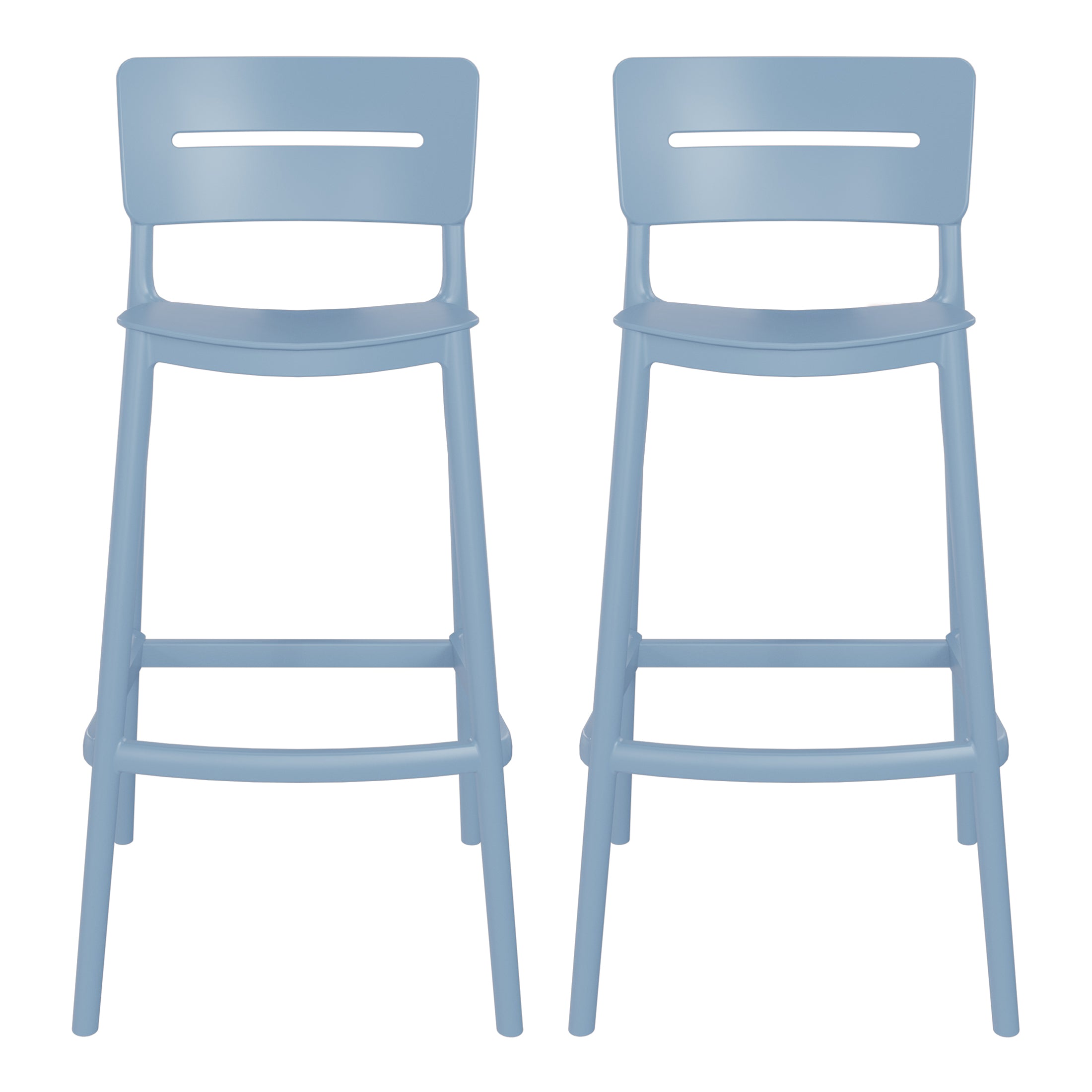 Sunshine Stackable Polypropylene Resin Plastic Outdoor Patio Bar Stools (Set of 2)