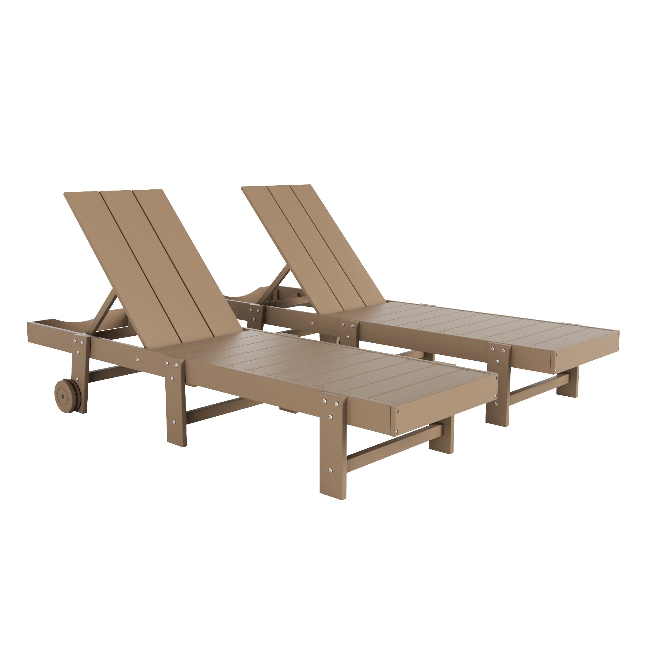 Palms Modern Poly Reclining Chaise Lounge With Wheels