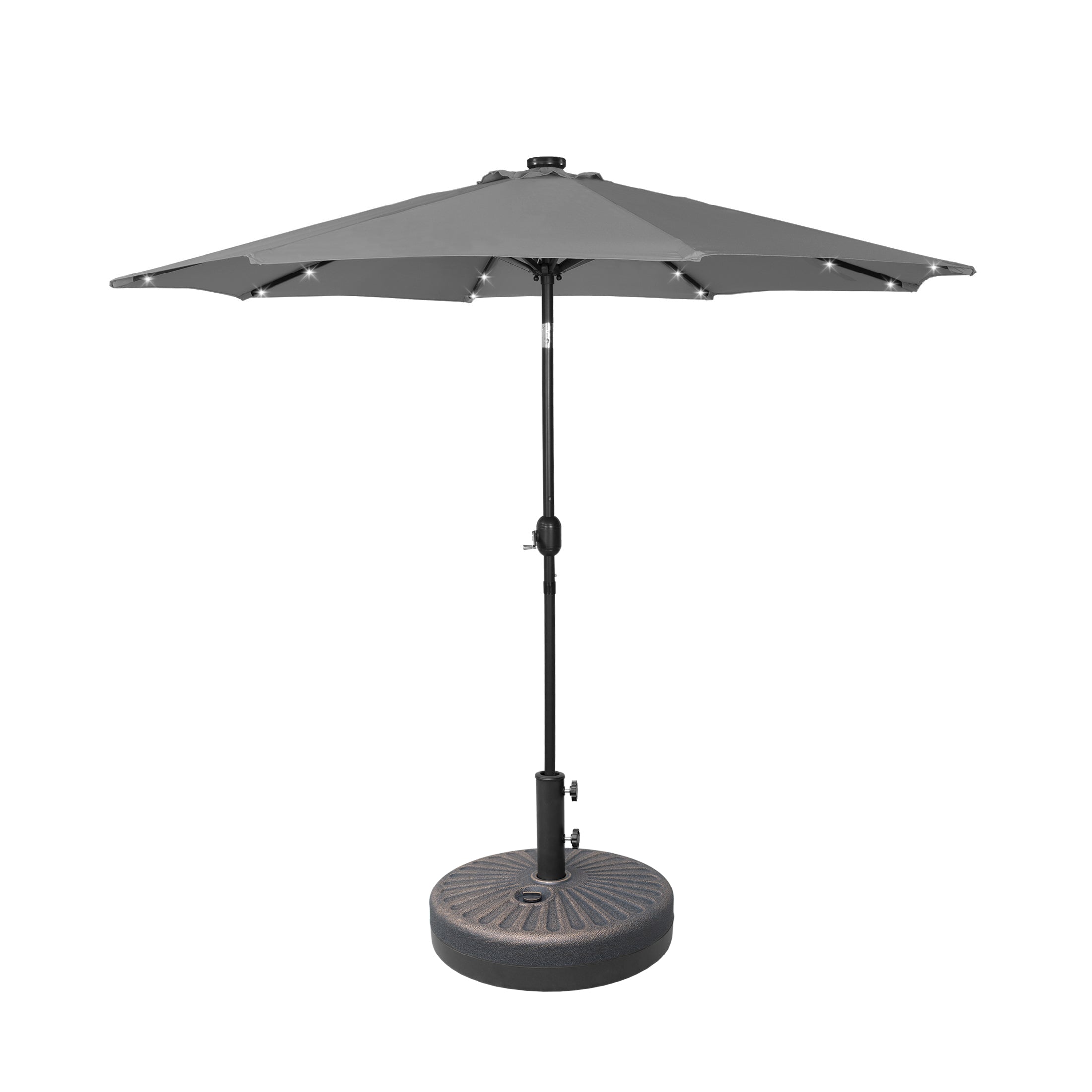 Westlake 9 ft. Patio Solar LED Market Patio Umbrella with Base