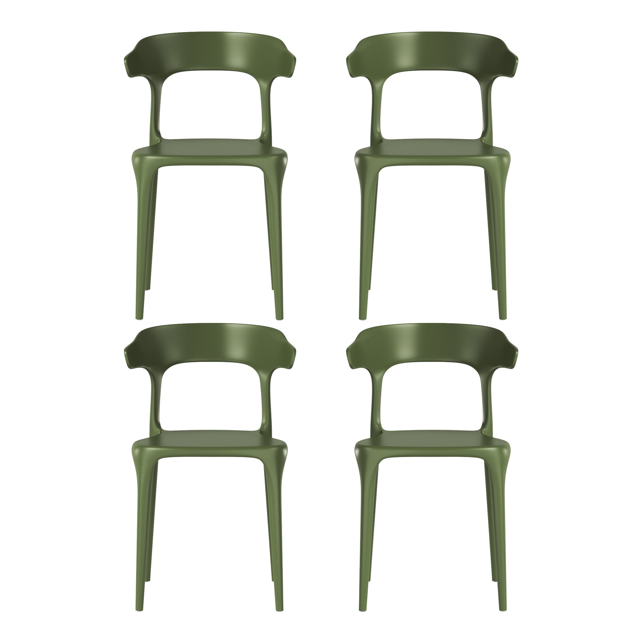 Sunshine Modern Stackable Resin Plastic Patio Dining Chair (Set of 4)