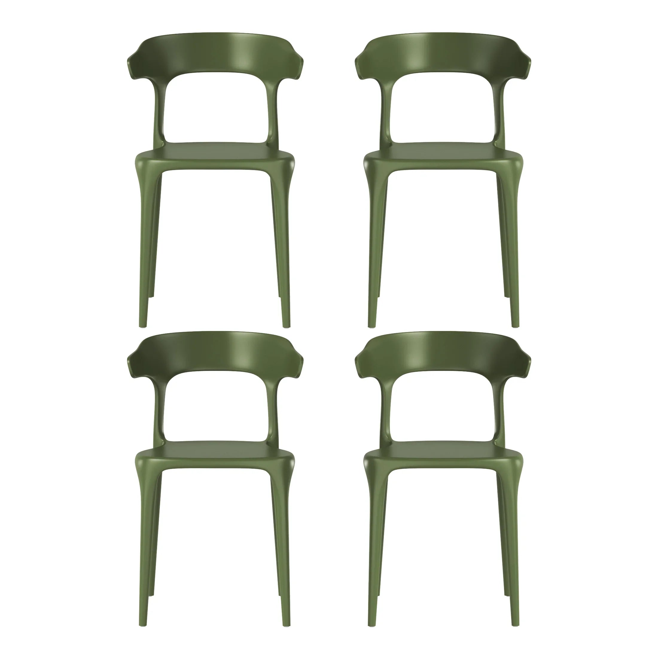 Sunshine Modern Stackable Resin Plastic Patio Dining Chair (Set of 4)