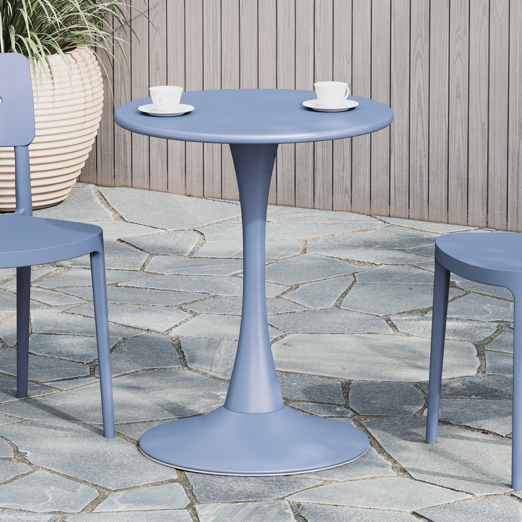 Sunshine 23.5" Round Outdoor Indoor Metal Cocktail Dining Table