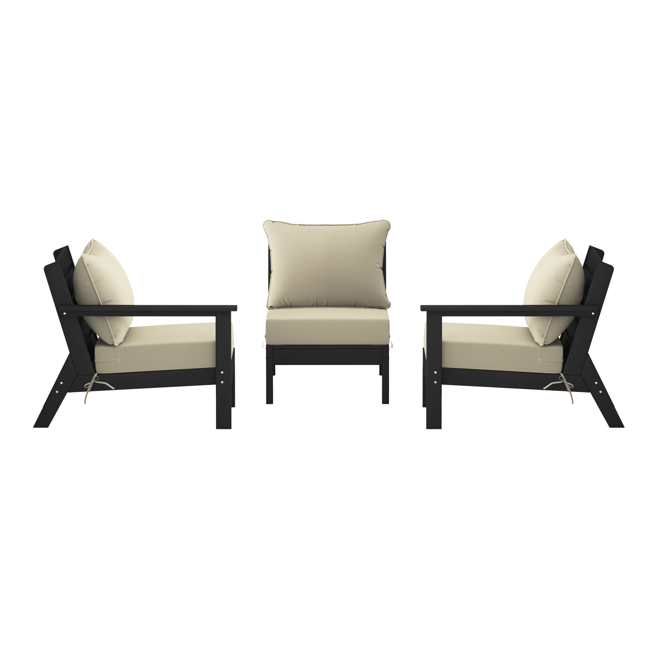 Portsmouth Outdoor Patio HDPE Sectional Sofa with Patio Cushions