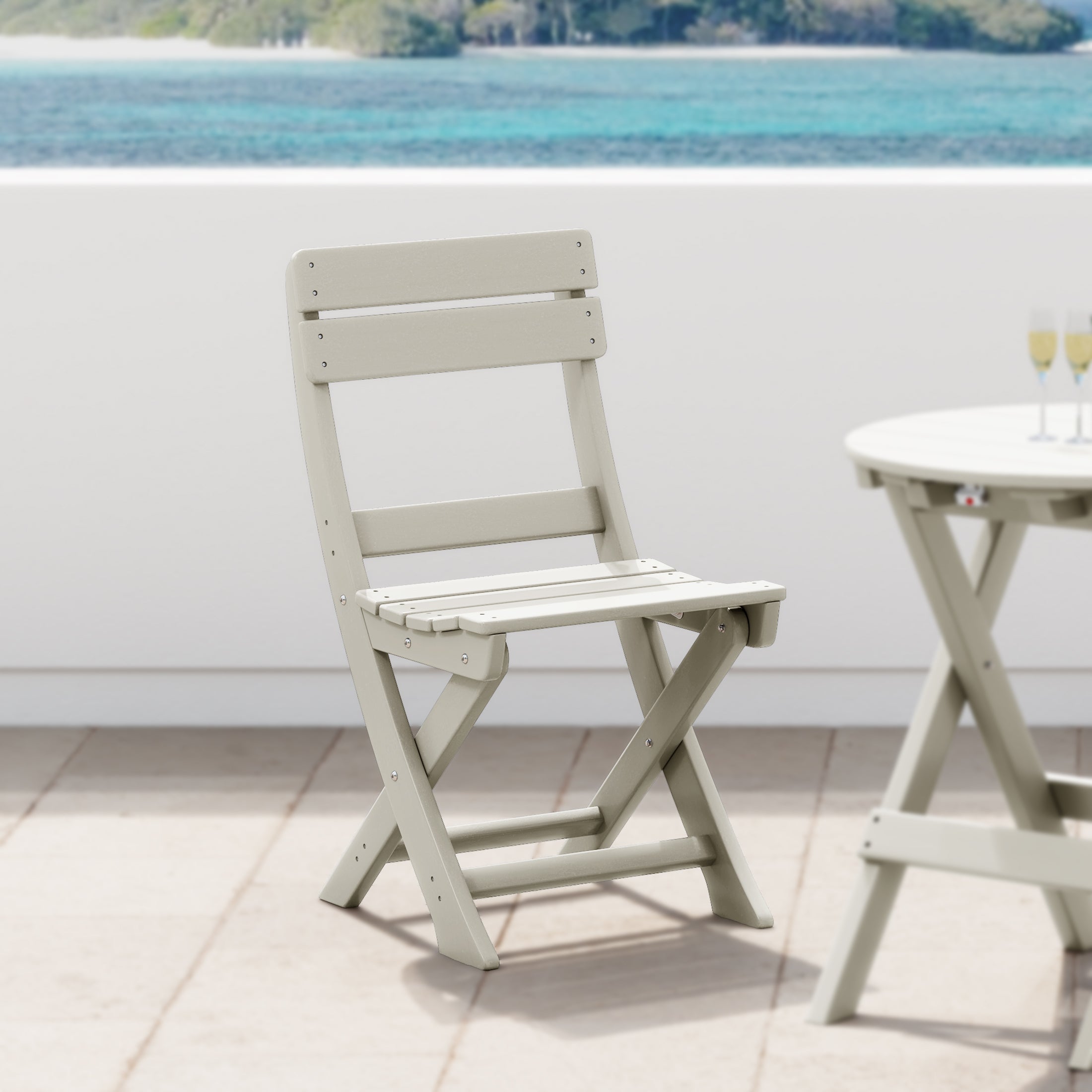 Paradise HDPE Outdoor Patio Modern Folding Dining Chair