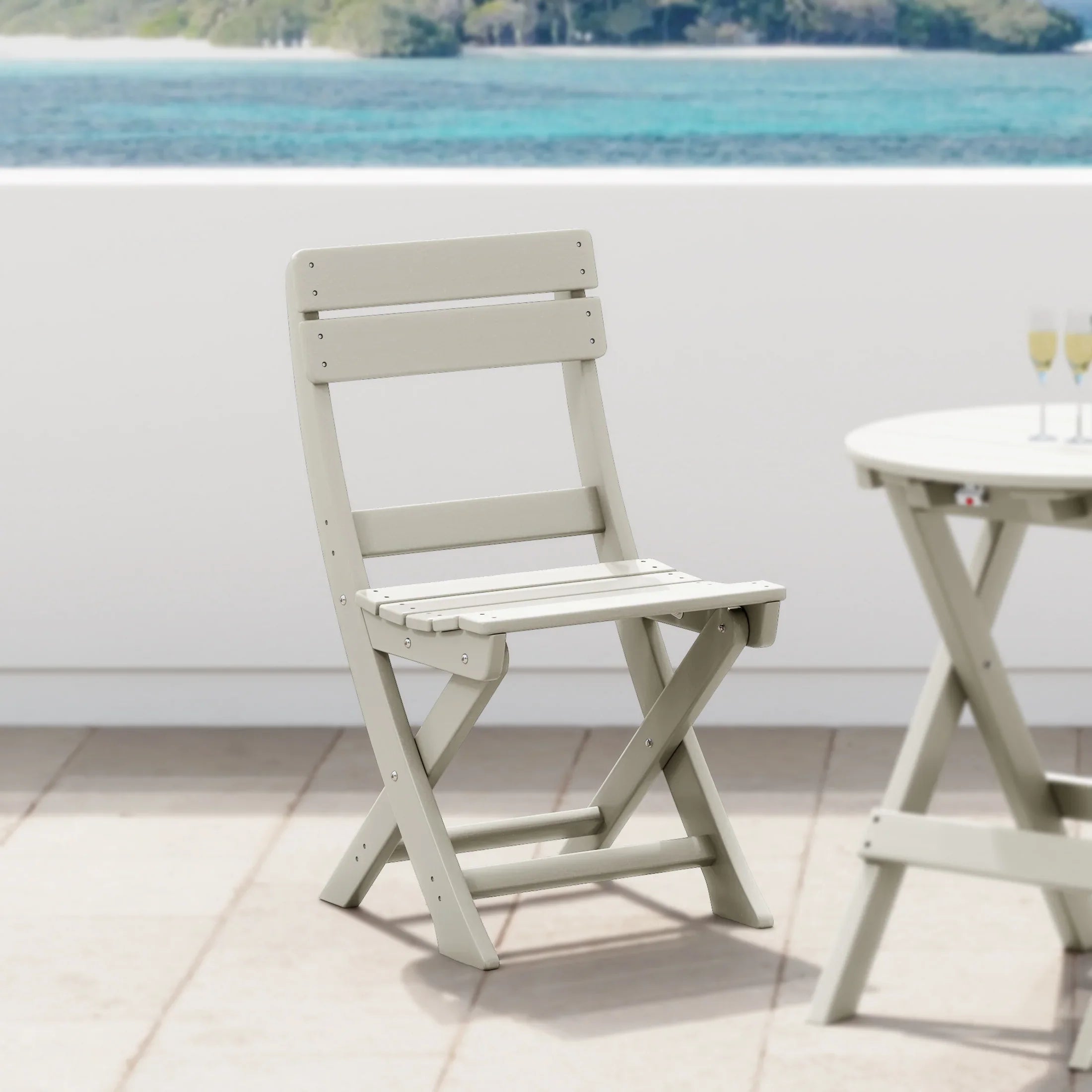 Paradise HDPE Outdoor Patio Modern Folding Dining Chair