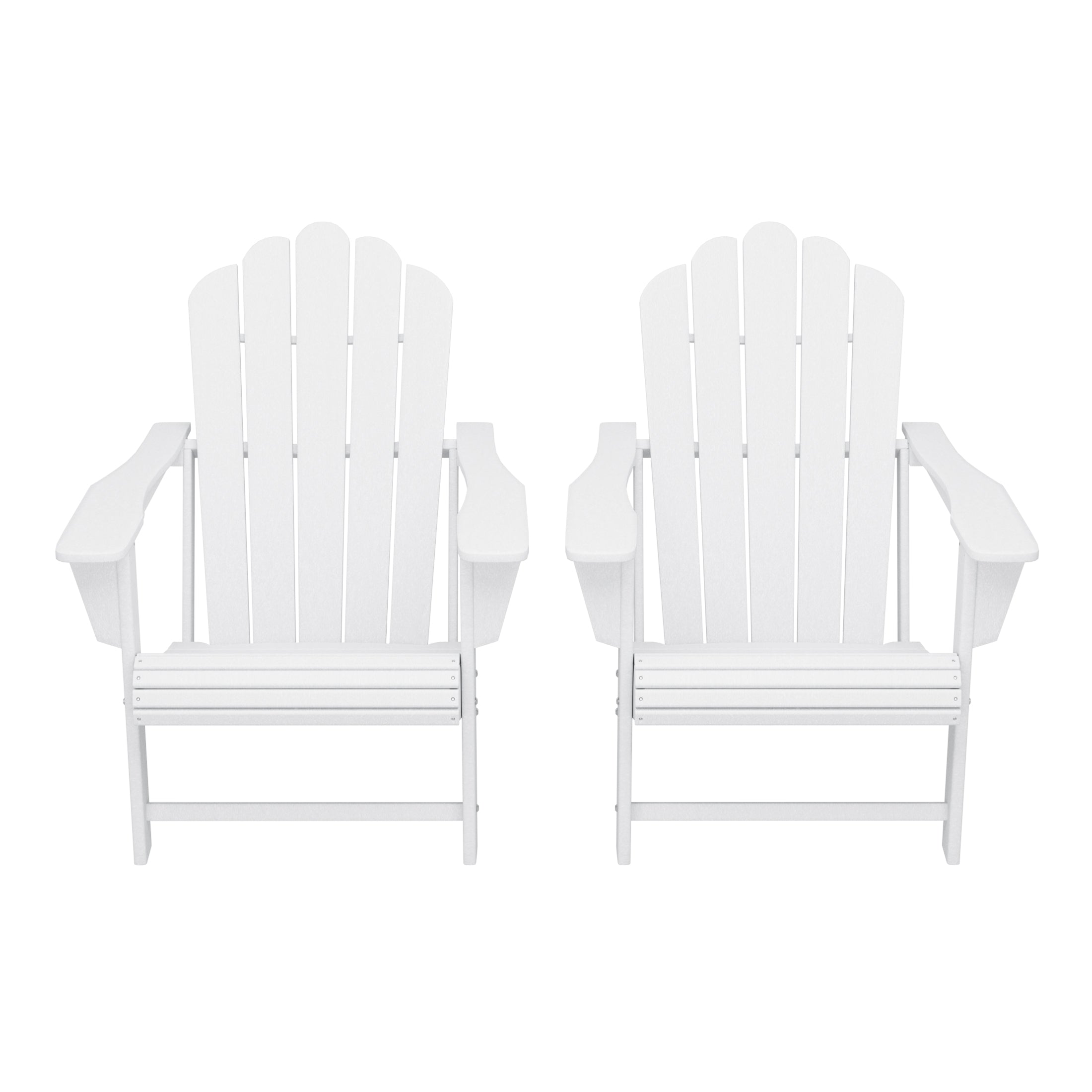 Lakeview Outdoor Patio HDPE Adirondack Chairs With Cup Holders (Set of 2)