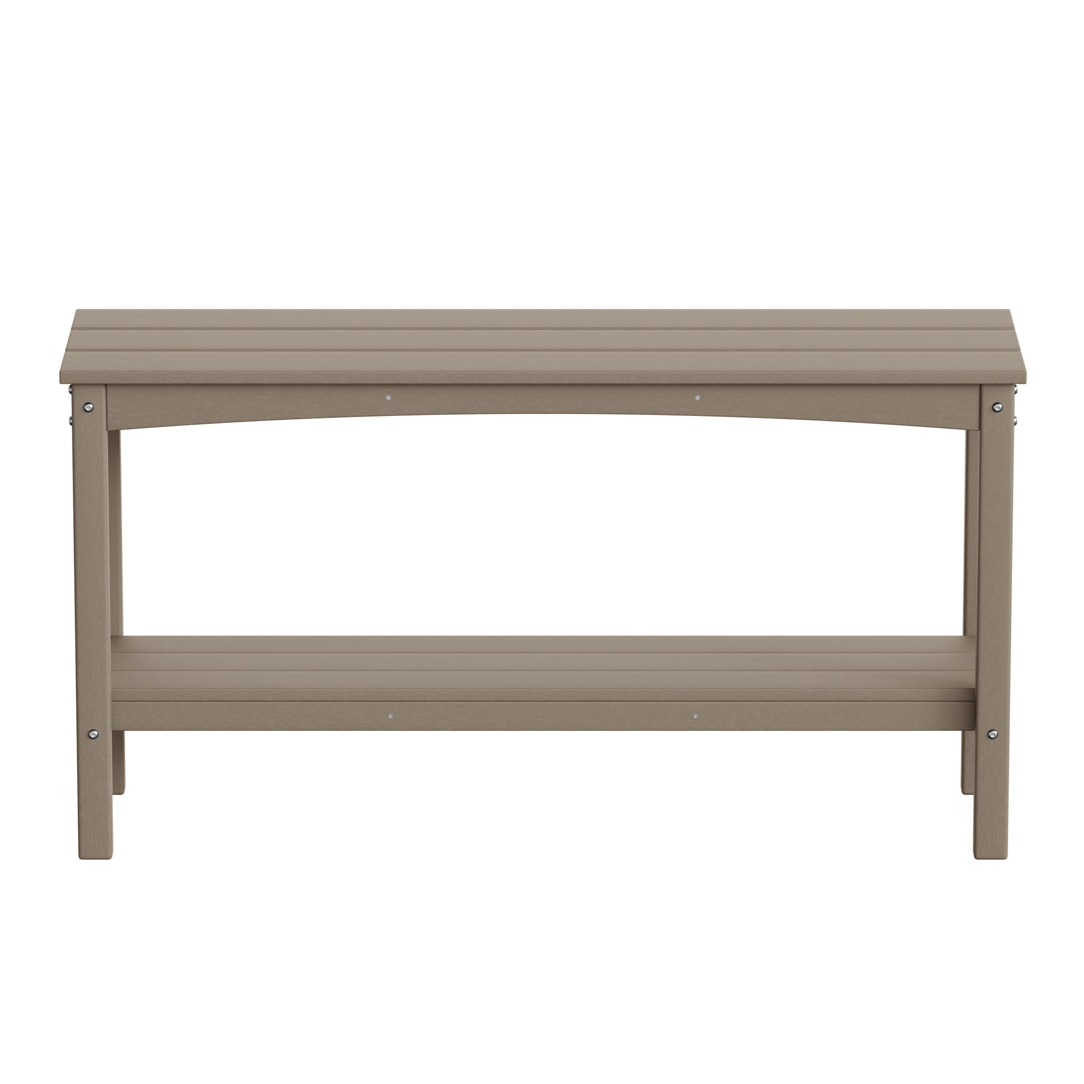 Paradise 55" Outdoor Patio HDPE Adirondack 2-Tier Shelf Console Table