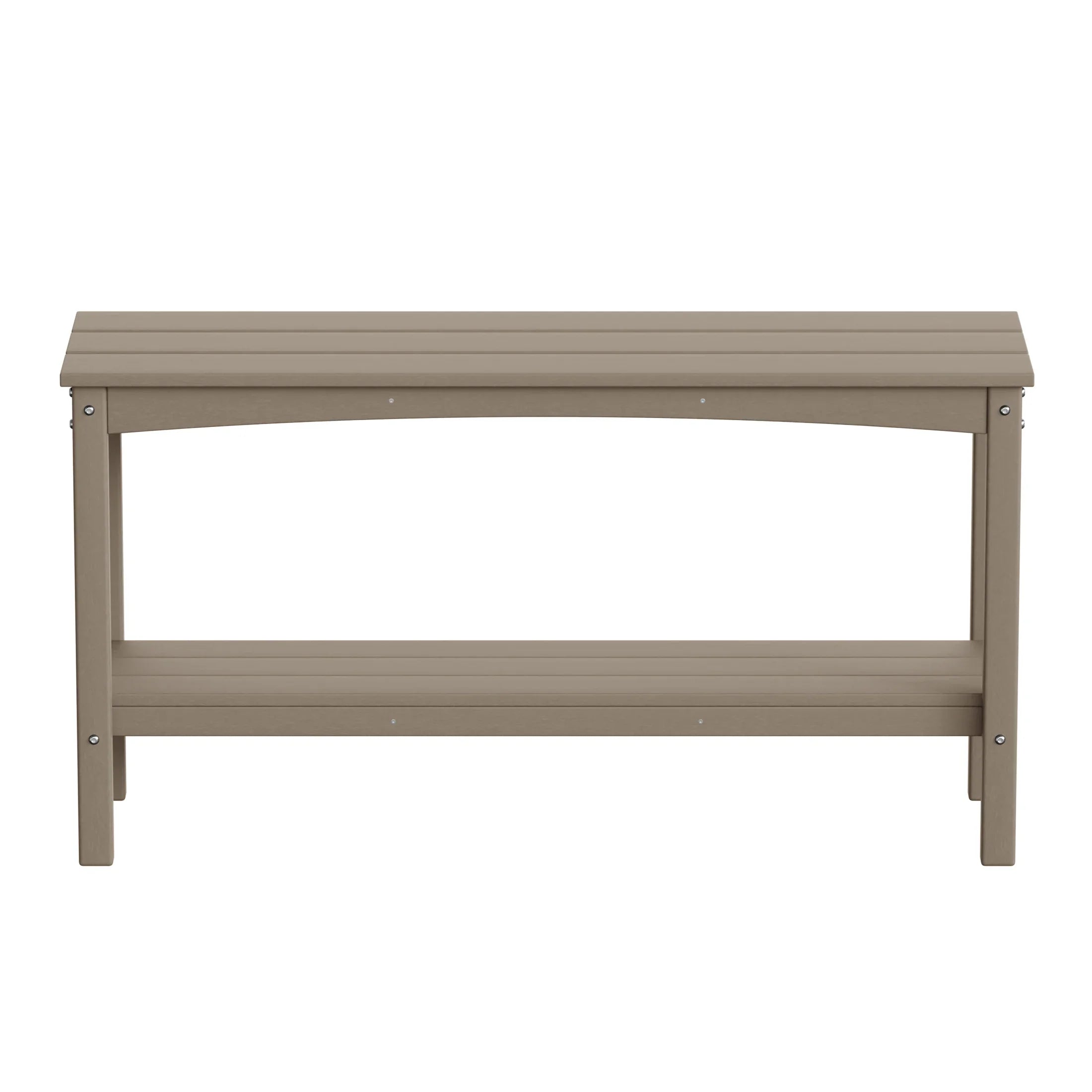 Paradise 55" Outdoor Patio HDPE Adirondack 2-Tier Shelf Console Table