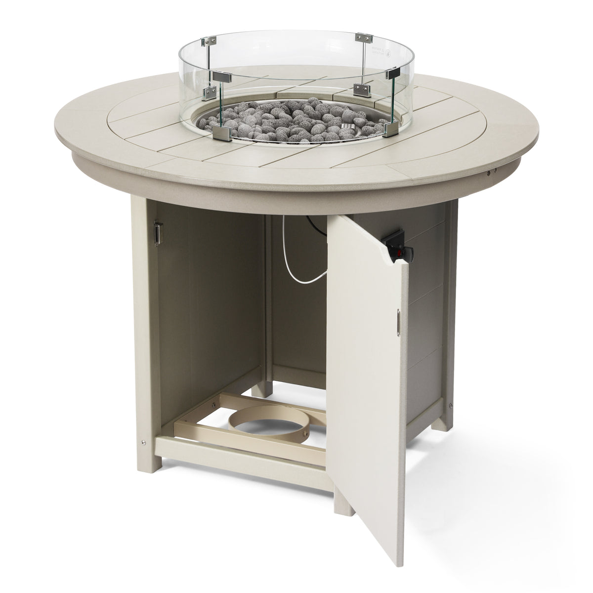 Sol 47" Modern Outdoor Patio Propane Round Counter Height Fire Pit Table