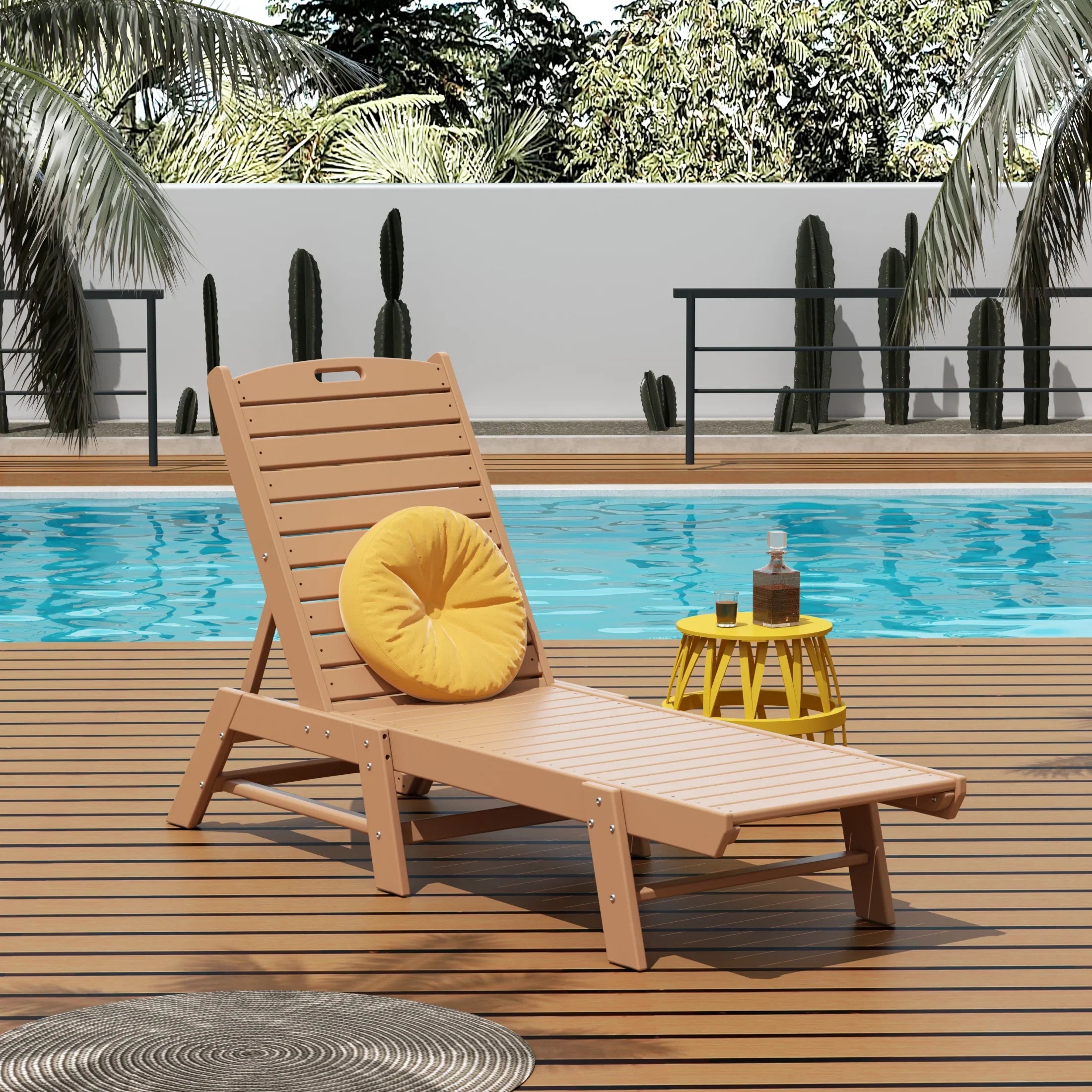 Paradise Poly Reclining Outdoor Patio Chaise Lounge Chair Adjustable