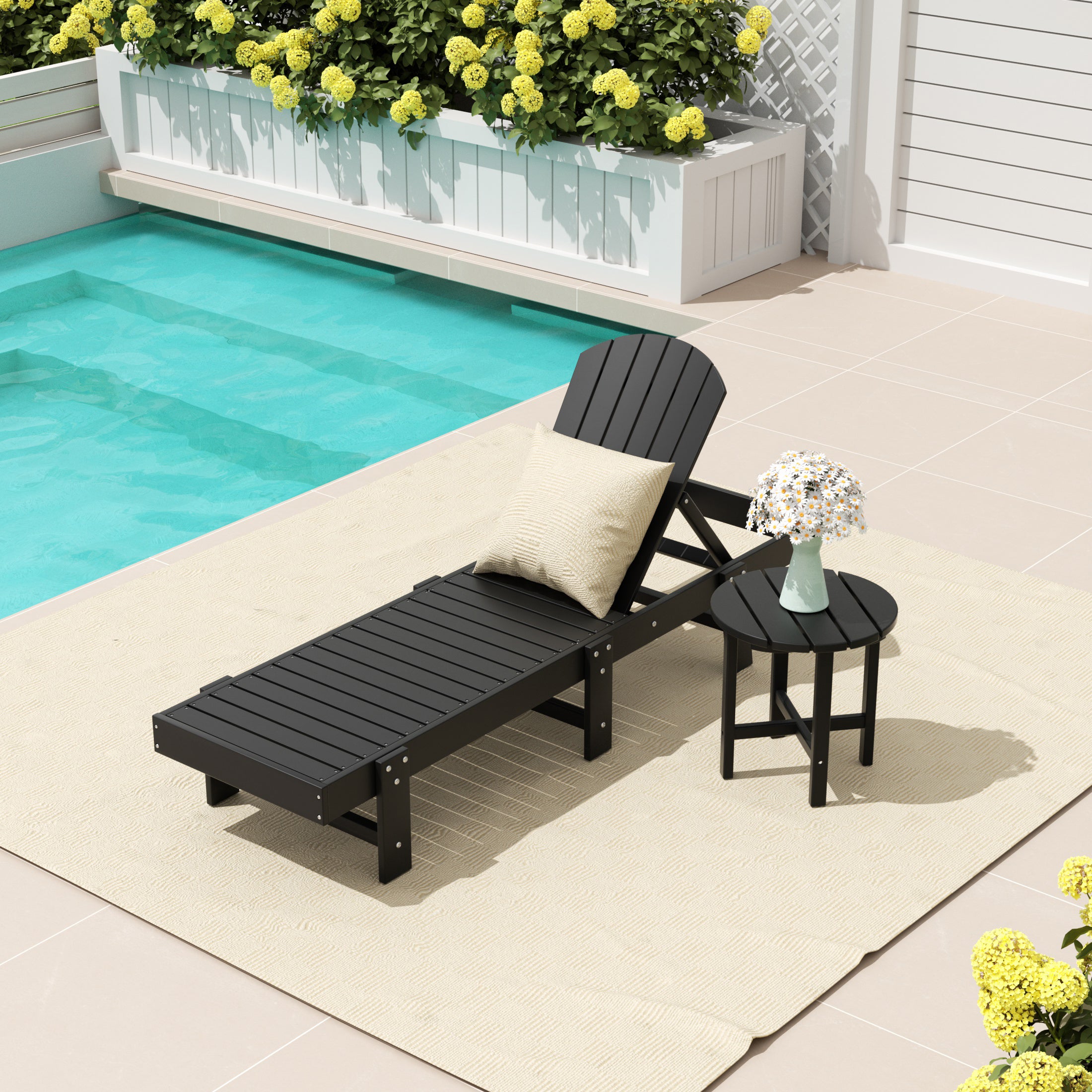 Portside 2 Piece Poly Reclining Chaise Lounge