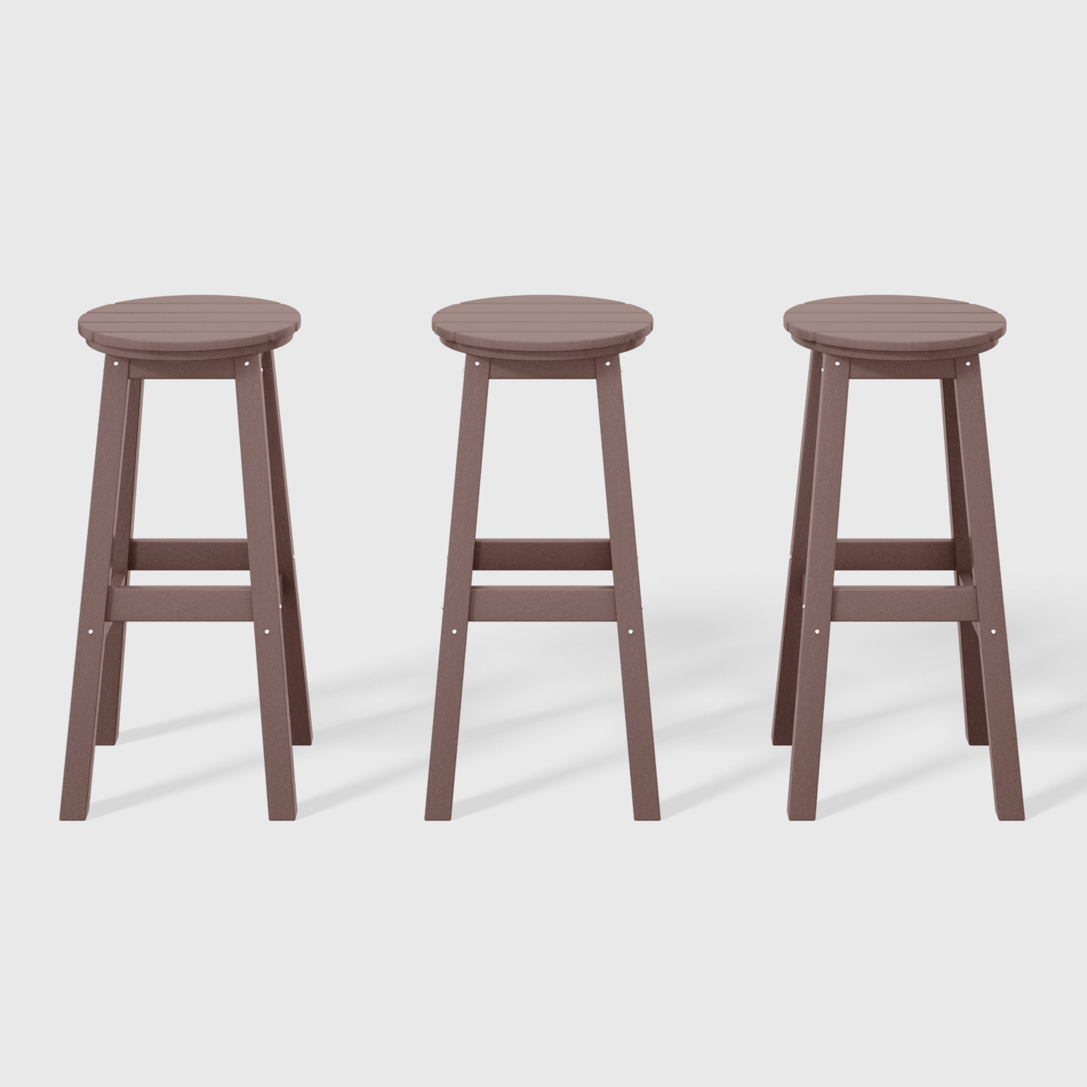 Paradise 29" HDPE Outdoor Patio Round Bar Stool Set of 3