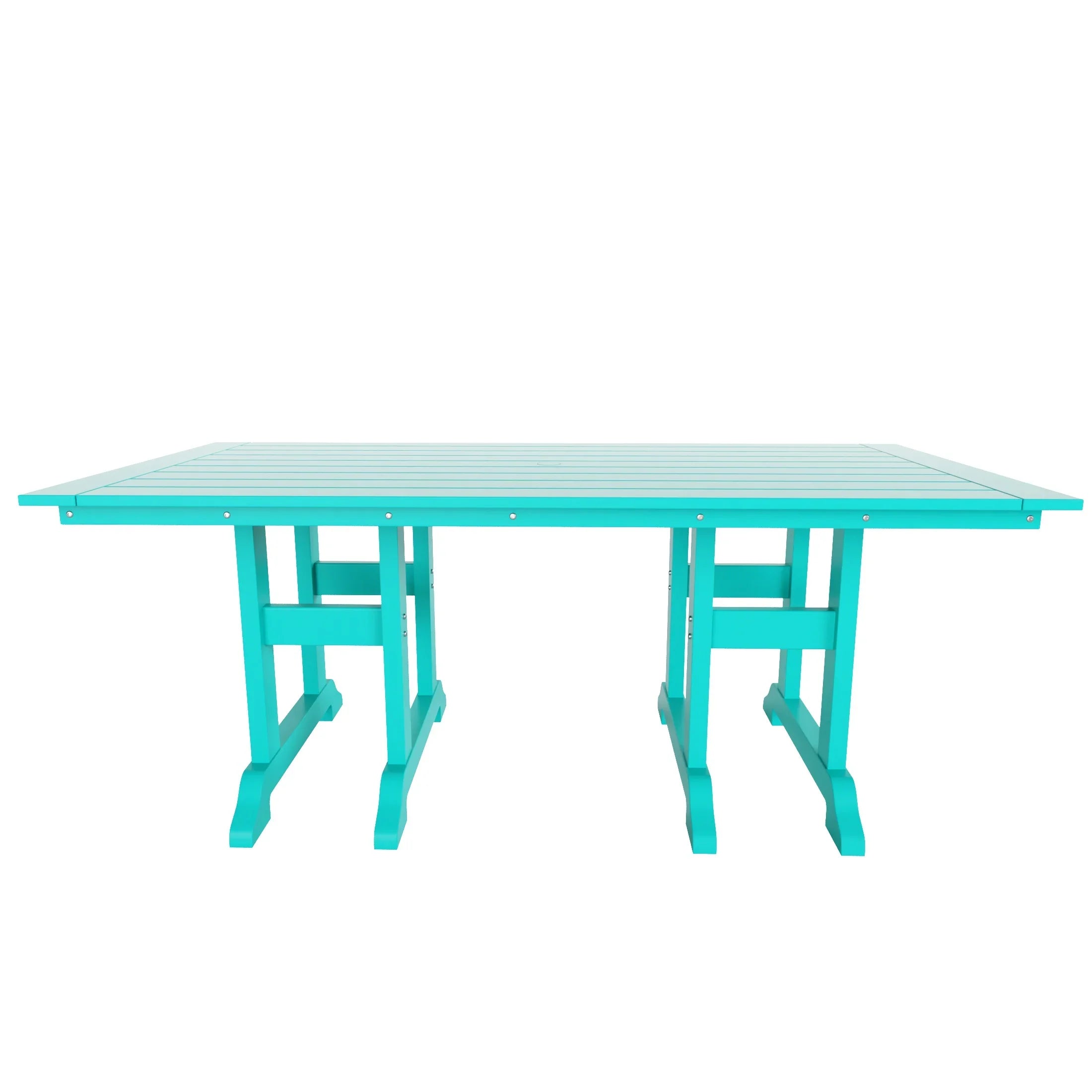 Paradise 6-Piece HDPE Rectangular Patio Dining Table Set with Foldable Chairs and Patio Bench
