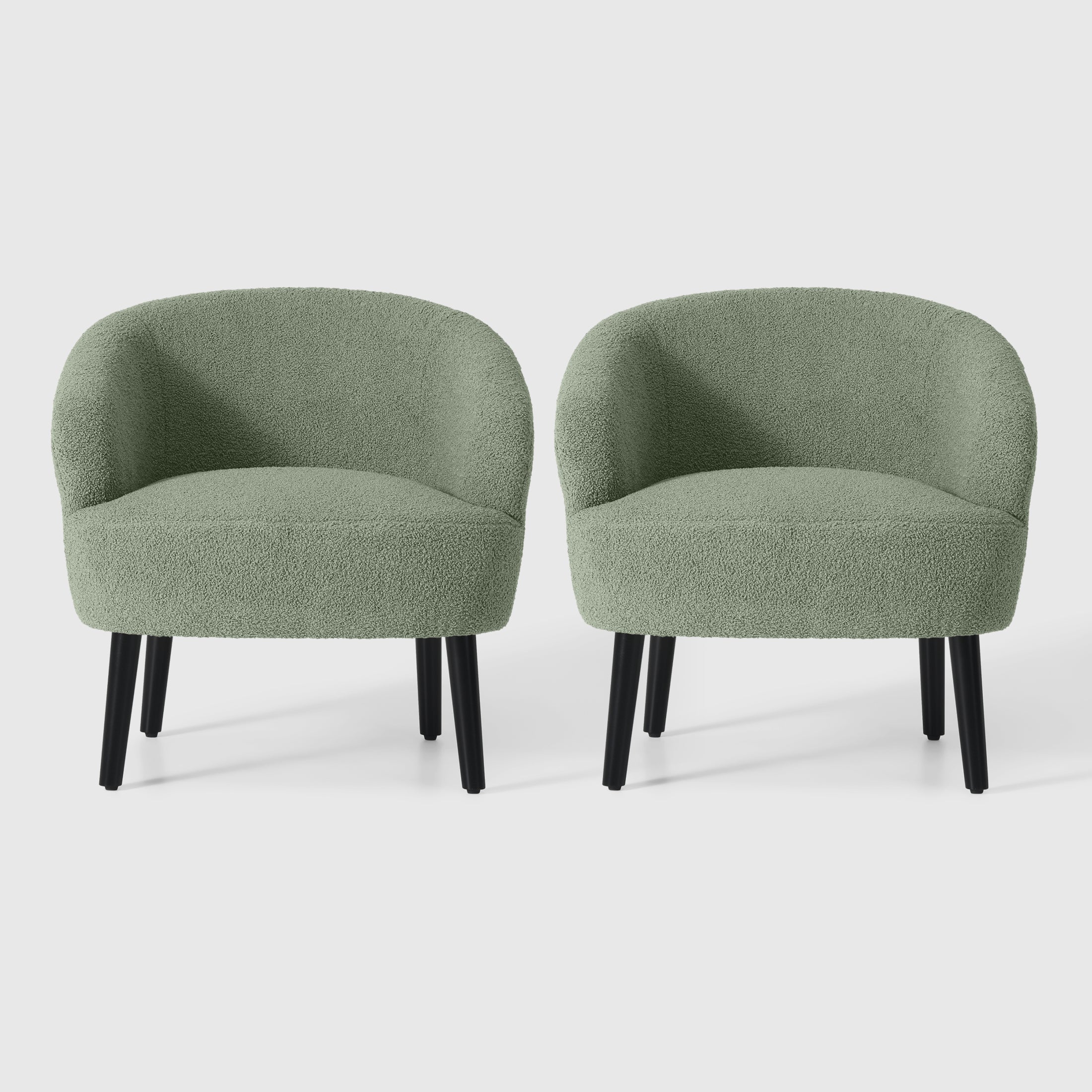 Celine 29" Wide Mid Century Modern Club Barrel Accent Armchair, Set of Two
