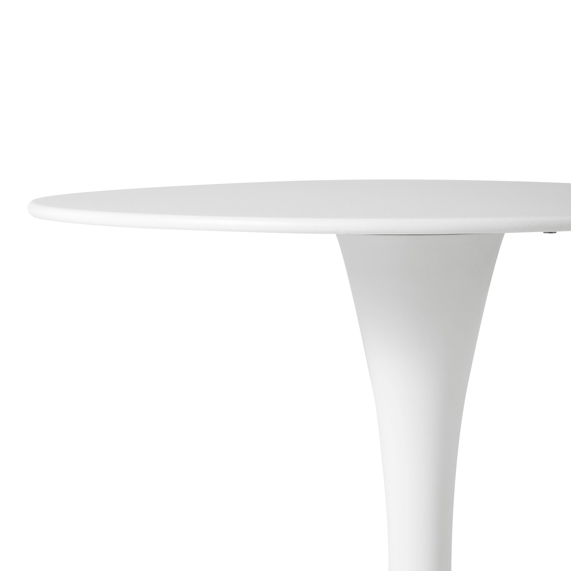 Sunshine 3-Piece Outdoor Round Metal Dining Table Set And Stackable Resin Patio Dining Side Chairs