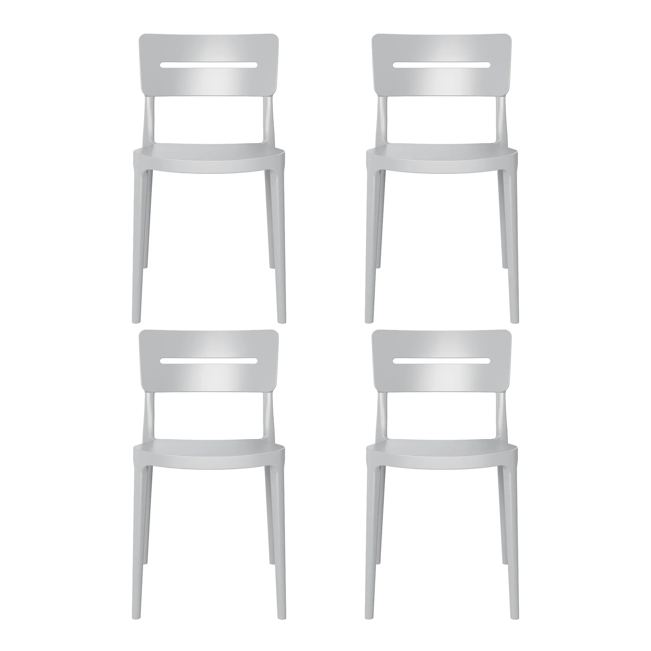 Sunshine Outdoor Modern Stackable Plastic Patio Dining Chairs (Set of 4)