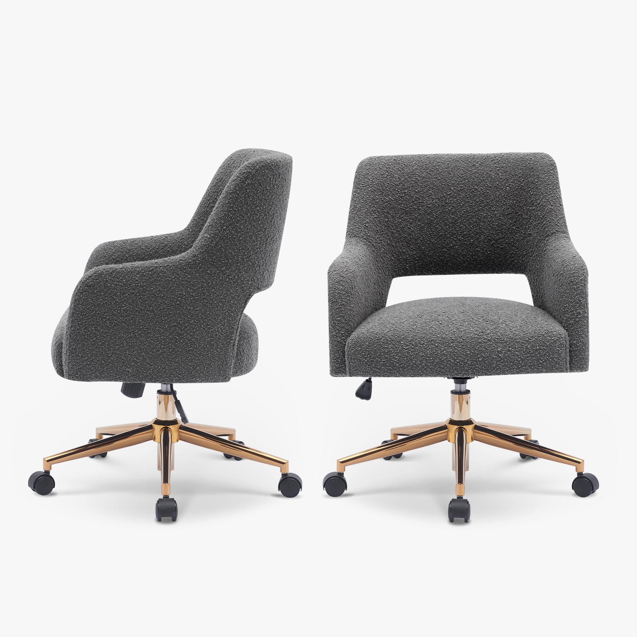 Amélie Mid-Century Modern Swivel Office Vanity Chair with Wheels