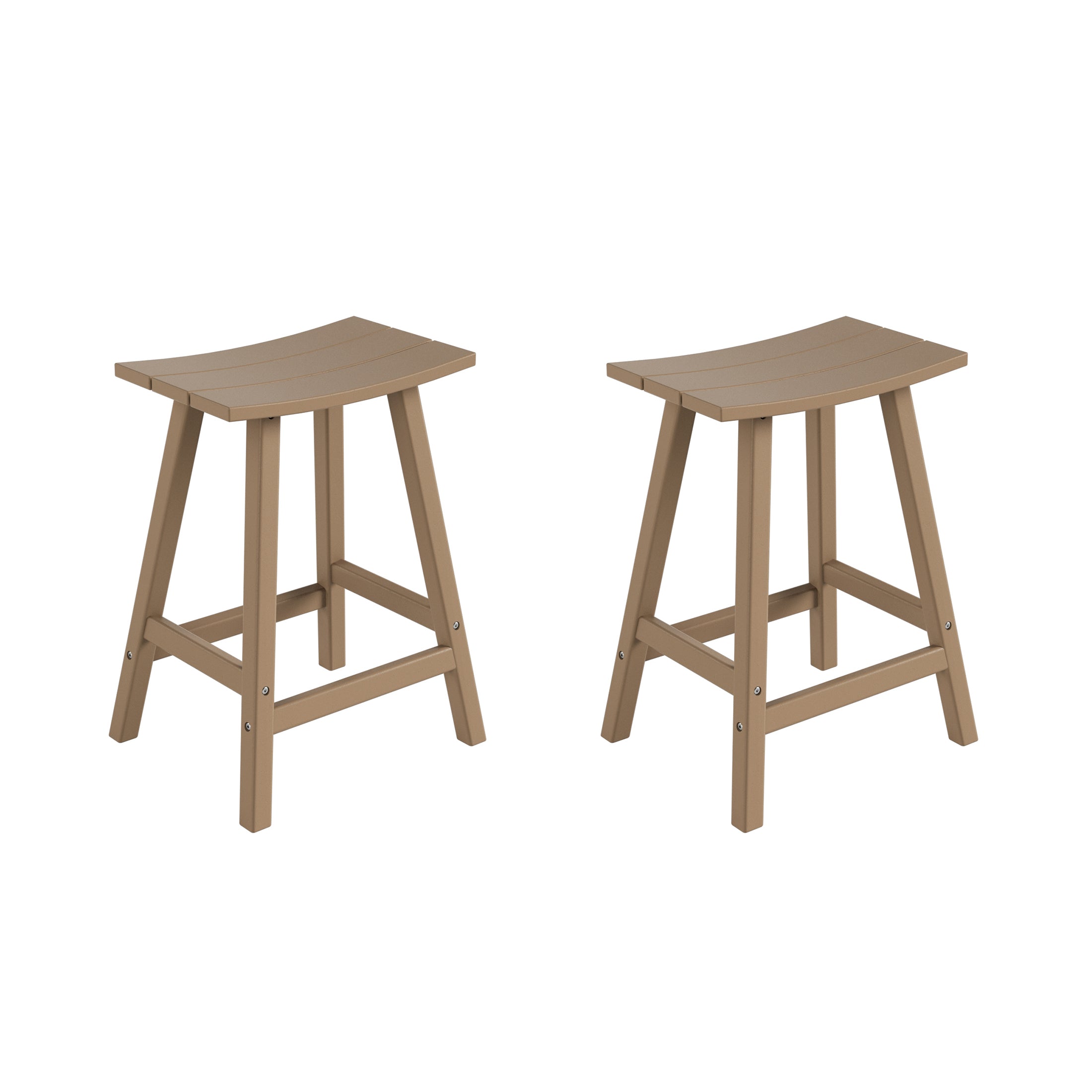 Paradise 24" HDPE Outdoor Patio Counter Height Bar Stools (Set of 2)