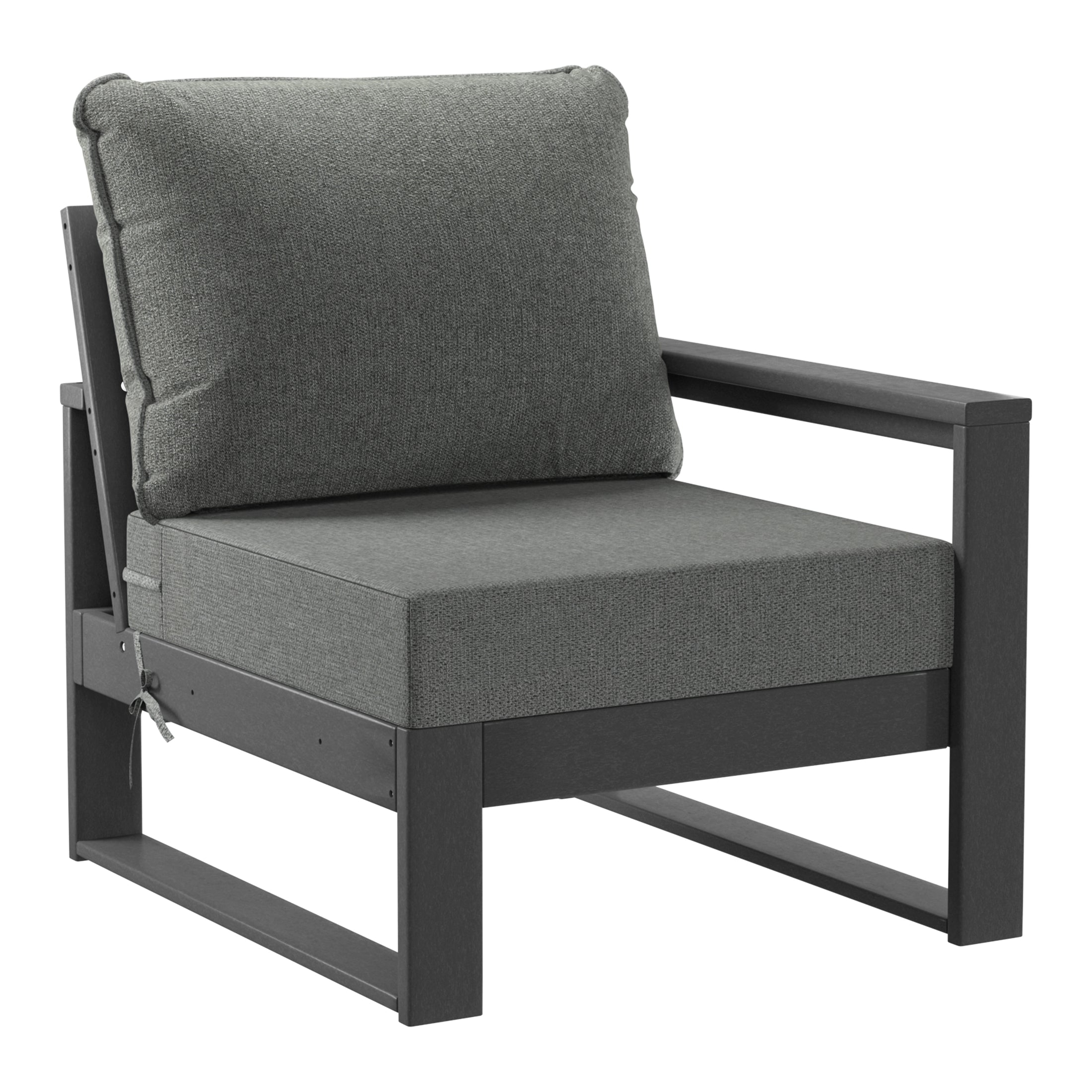 Rockaway Outdoor HDPE All-Weather Modern Patio Loveseat with Waterproof Cushions