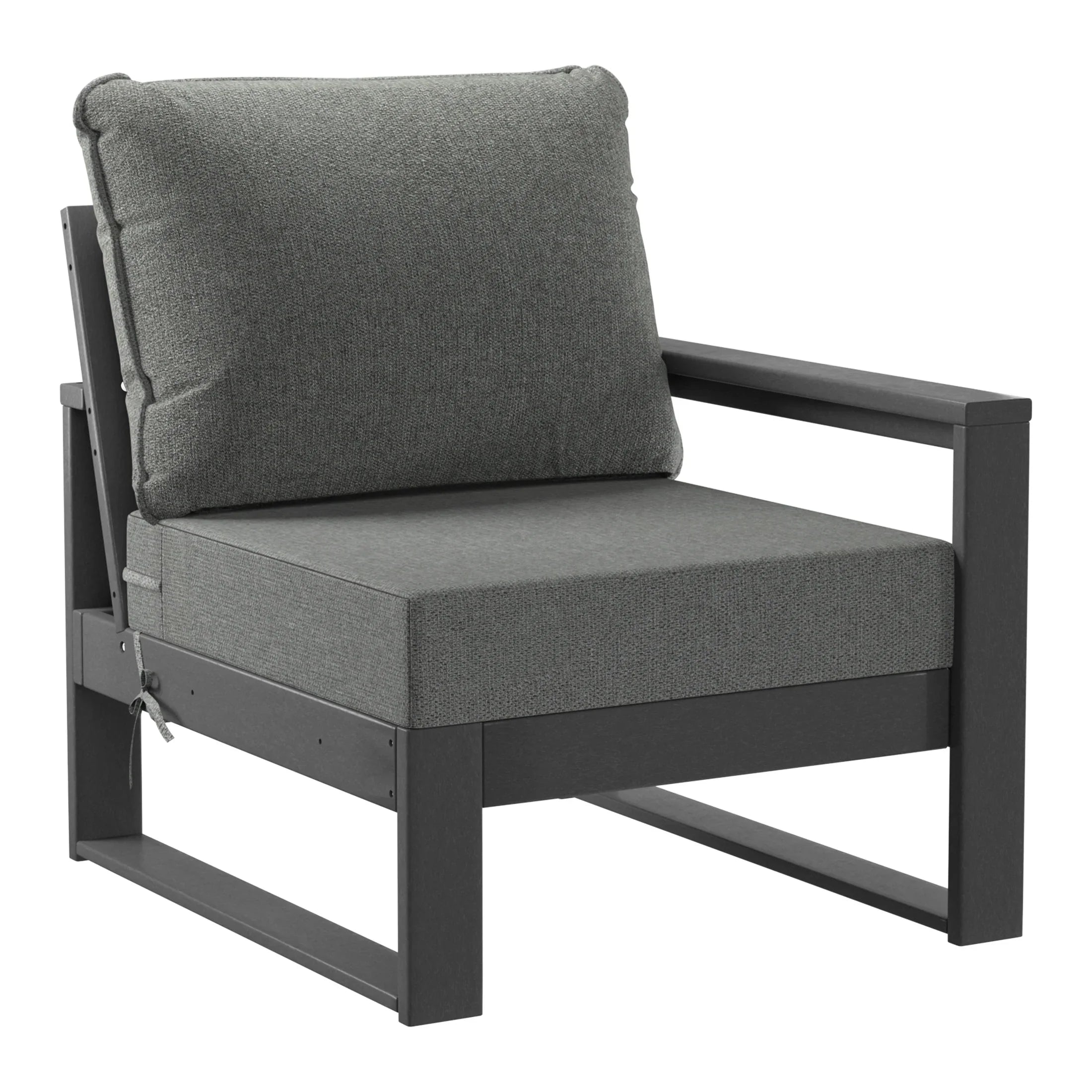 Rockaway Outdoor HDPE All-Weather Modern Patio Loveseat with Waterproof Cushions