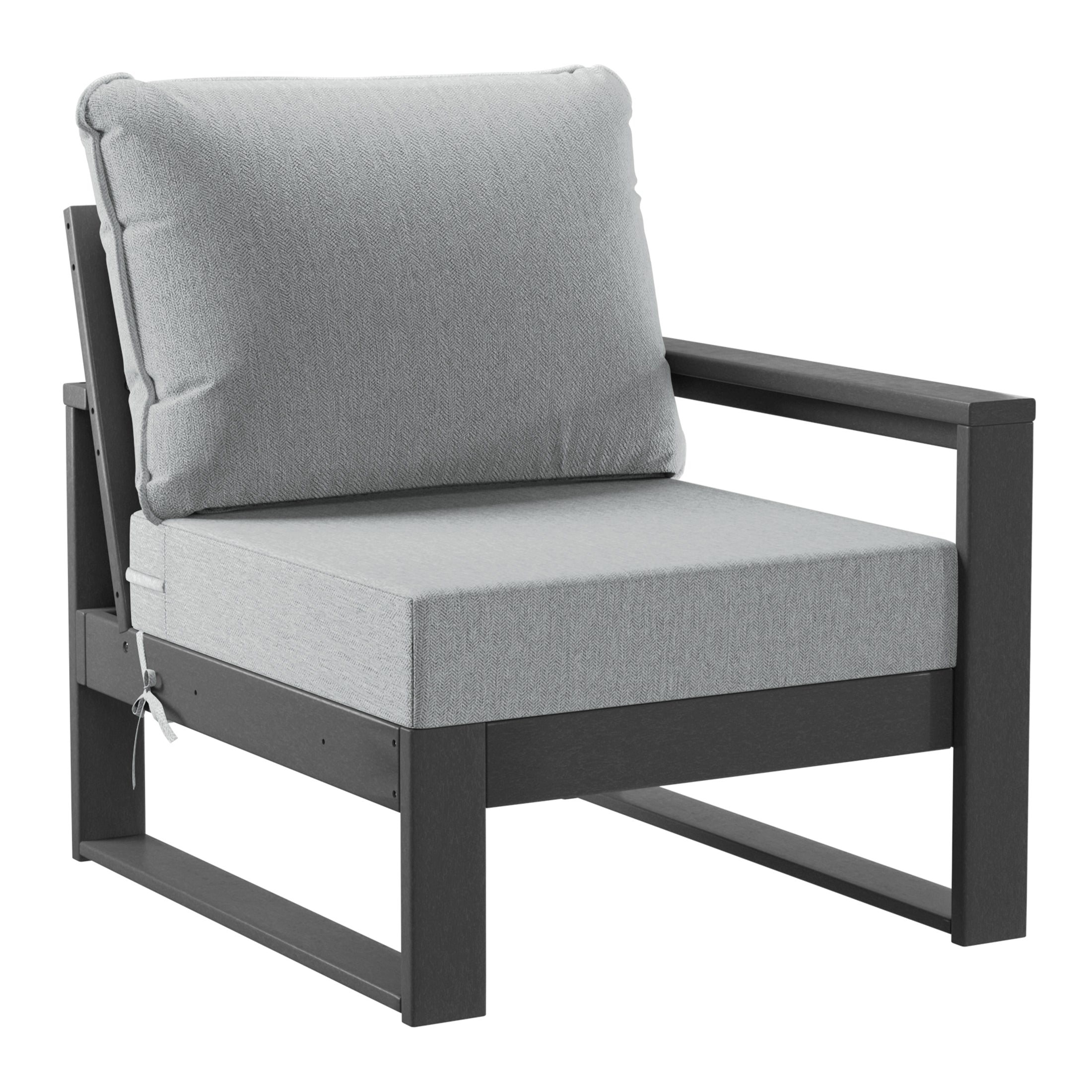 Rockaway Outdoor HDPE All-Weather Modern Patio Loveseat with Waterproof Cushions