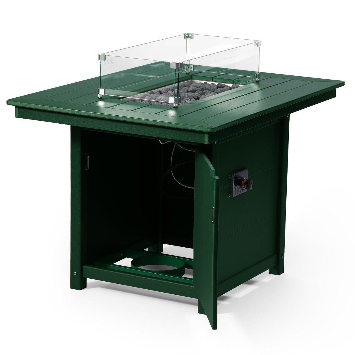 Sol 46" Modern Outdoor Patio Gas Propane Rectangular Fire Pit Table