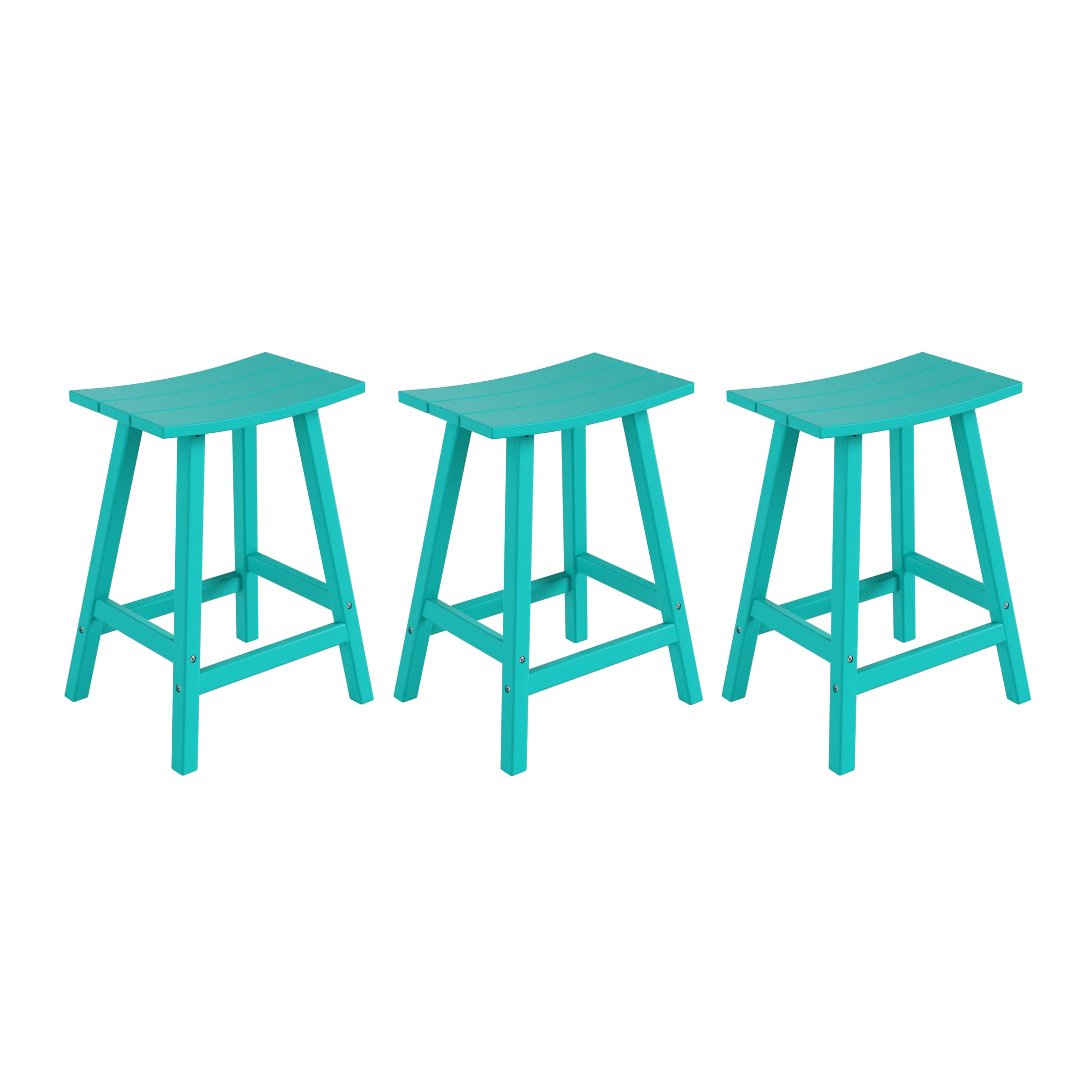 Paradise 24 Inch Counter High Saddle Stools (Set of 3)